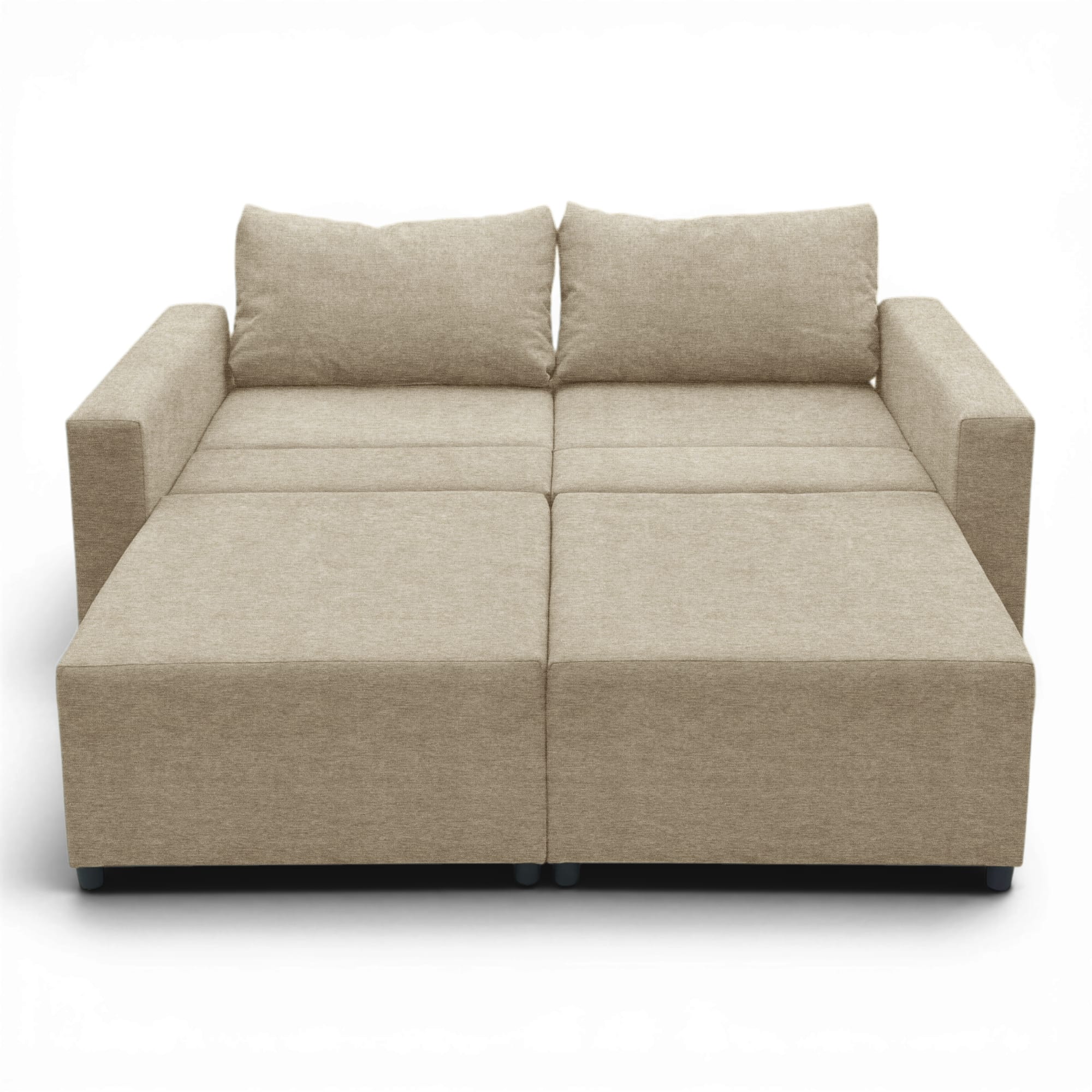 Neo modular convertible sofa bed with storage, beige-gray — photo 6