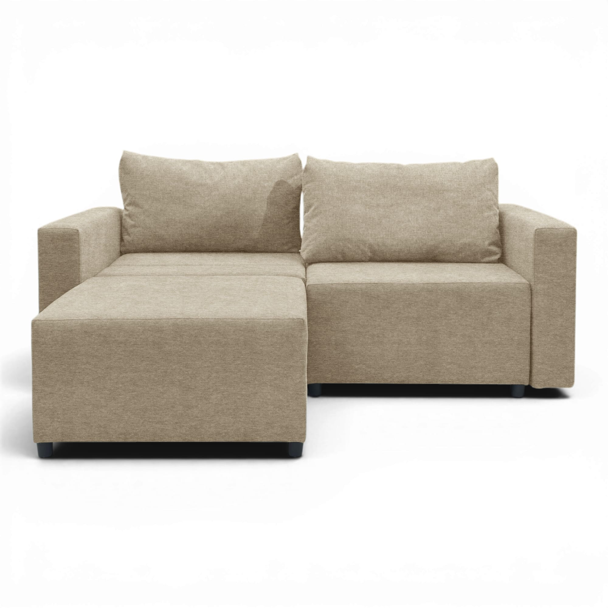Neo modular convertible sofa bed with storage, beige-gray — photo 8