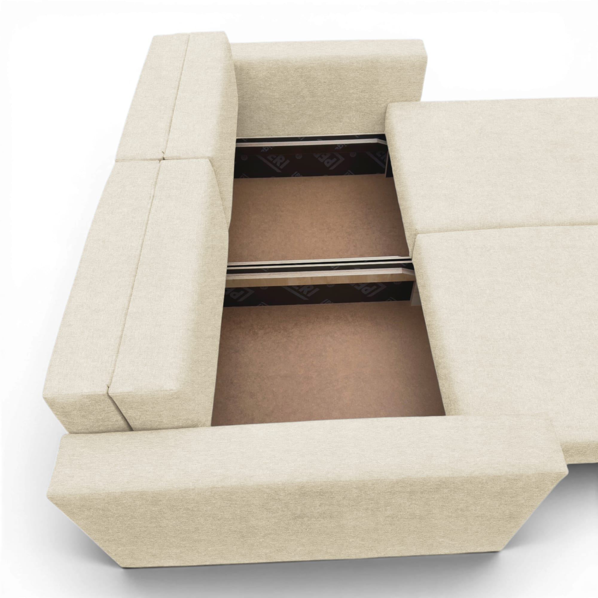 Neo modular convertible sofa bed with storage, cream — photo 10