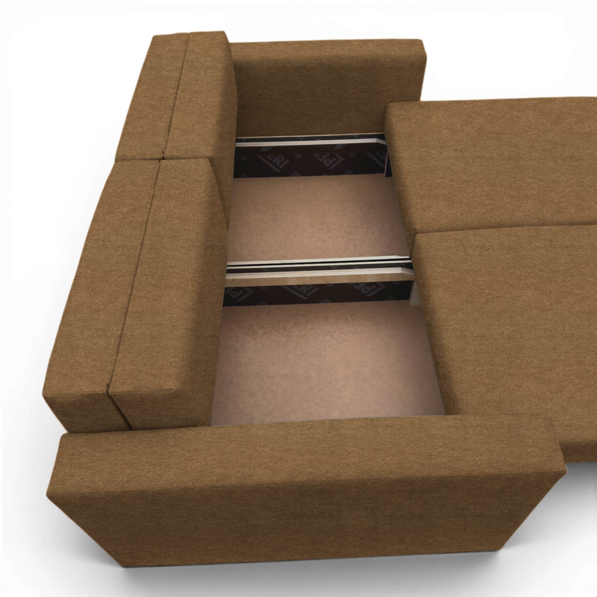 Neo modular convertible sofa bed with storage, brown — photo 10