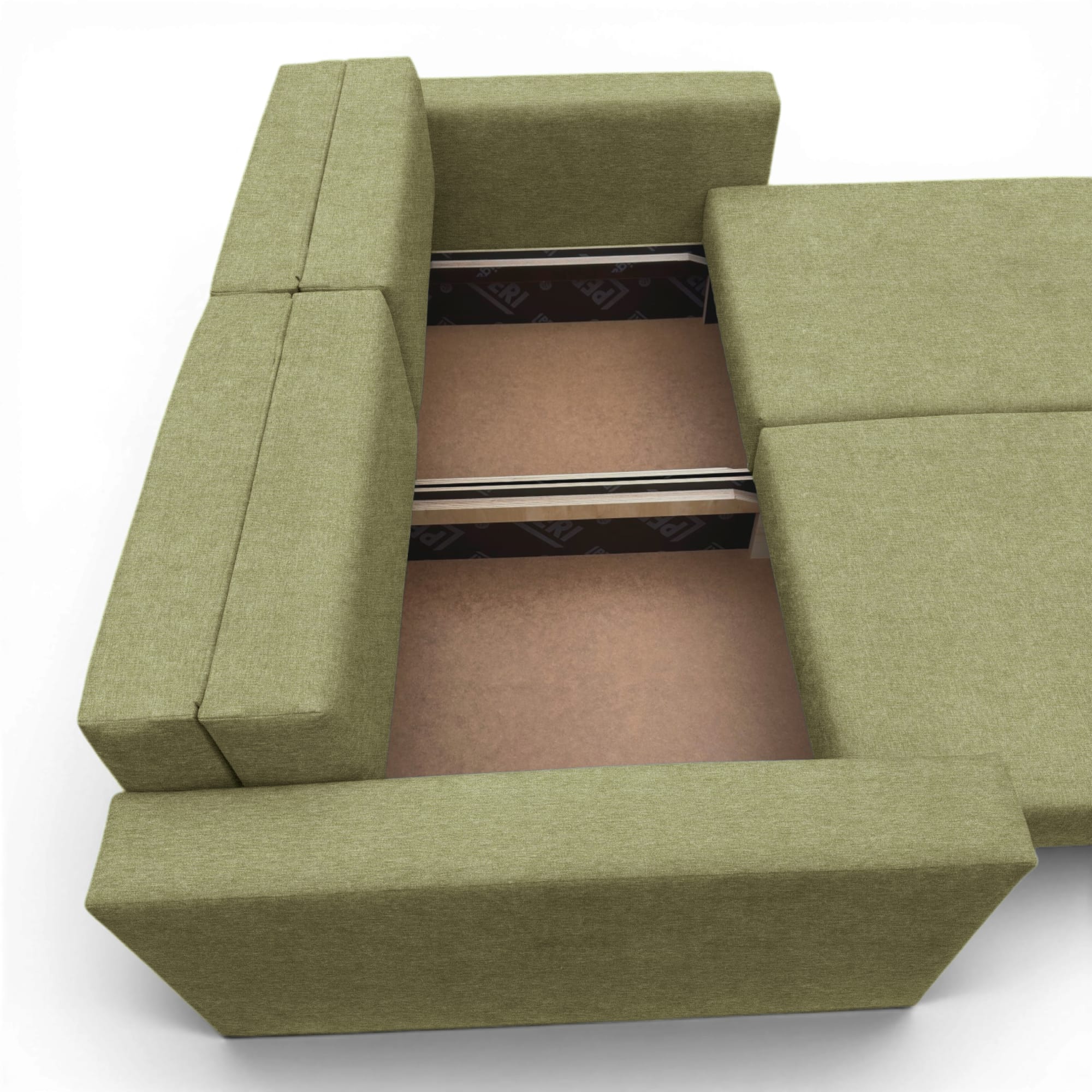 Neo modular convertible sofa bed with storage, green — photo 10