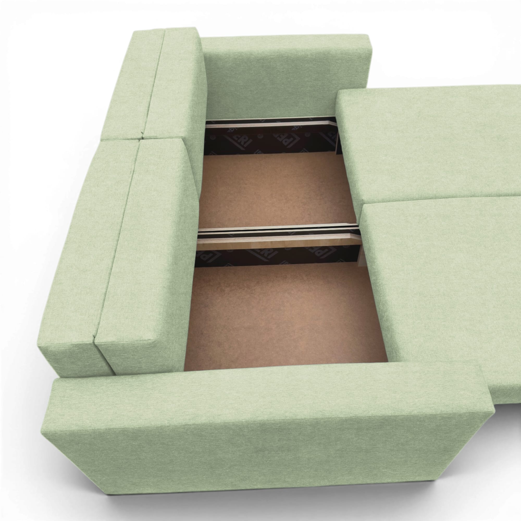 Neo modular convertible sofa bed with storage, turquoise — photo 10