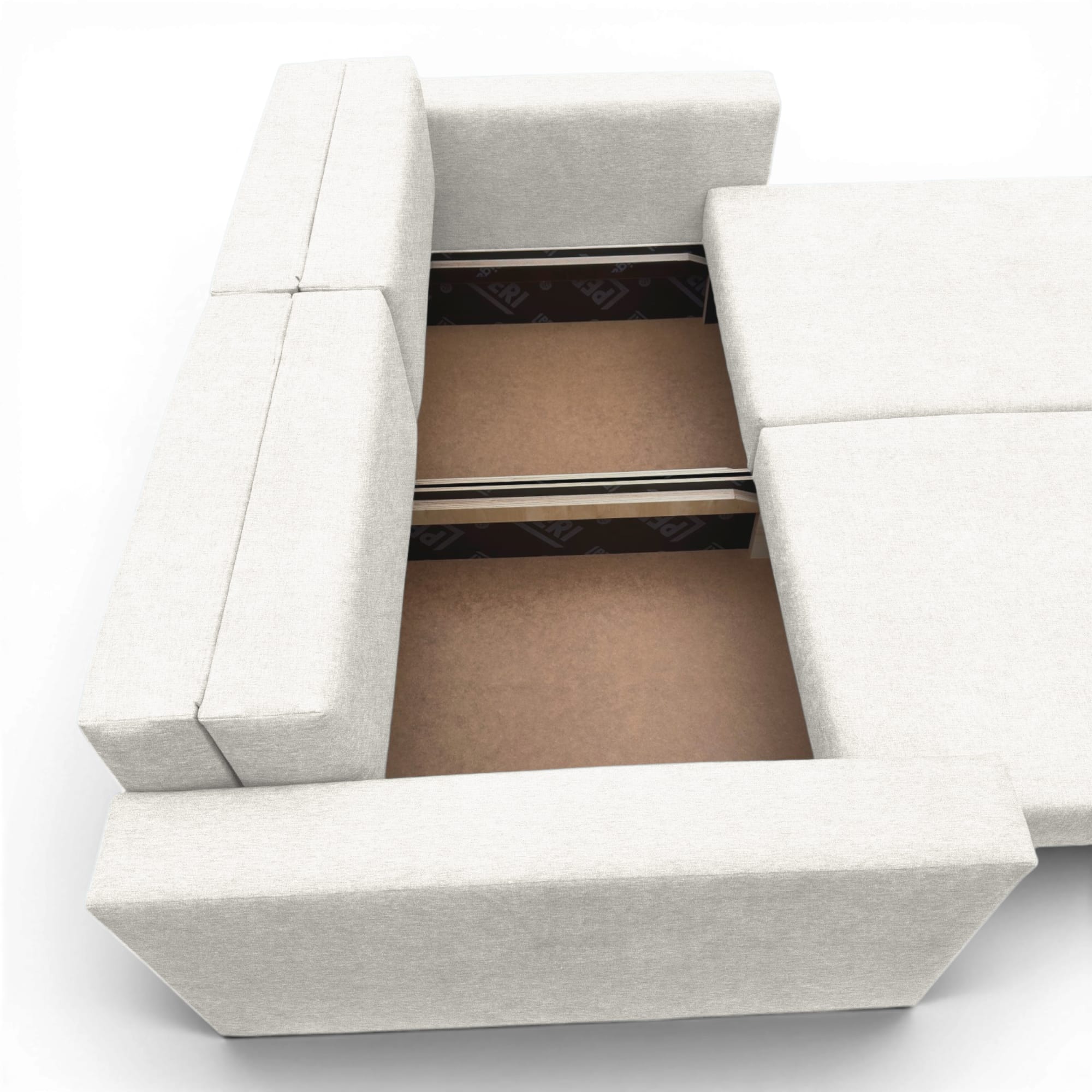 Neo modular convertible sofa bed with storage, light gray — photo 10