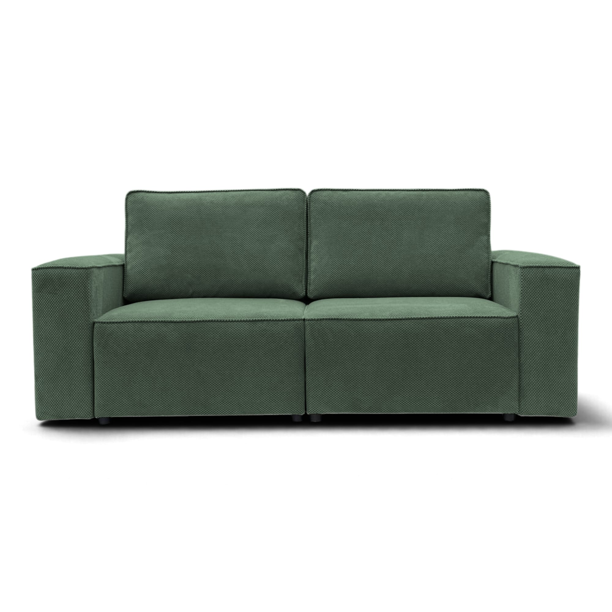 Neo Lux modular sofa bed with bedding storage, gray-green — photo 1