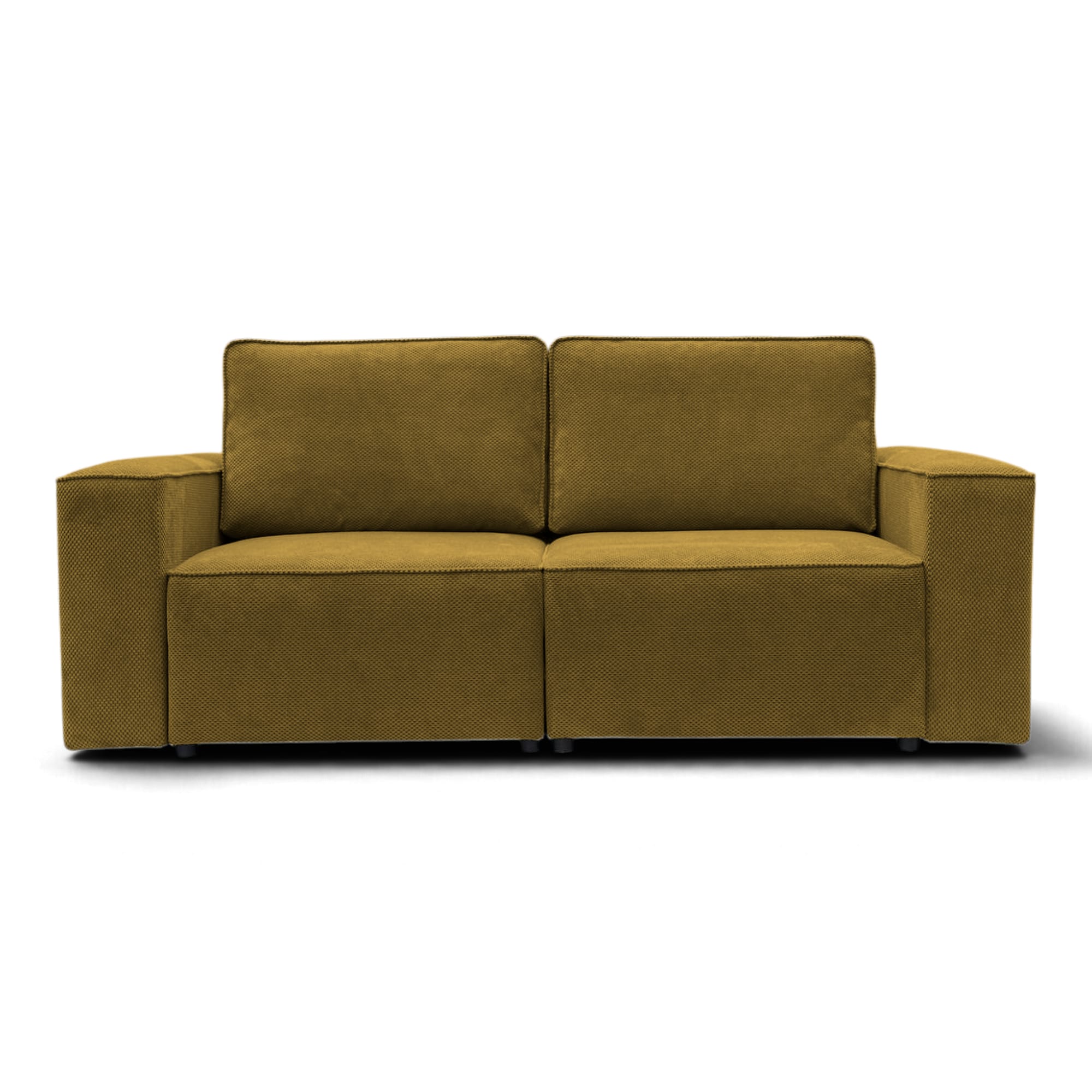 Neo Lux modular sofa bed with bedding storage, mustard — photo 1
