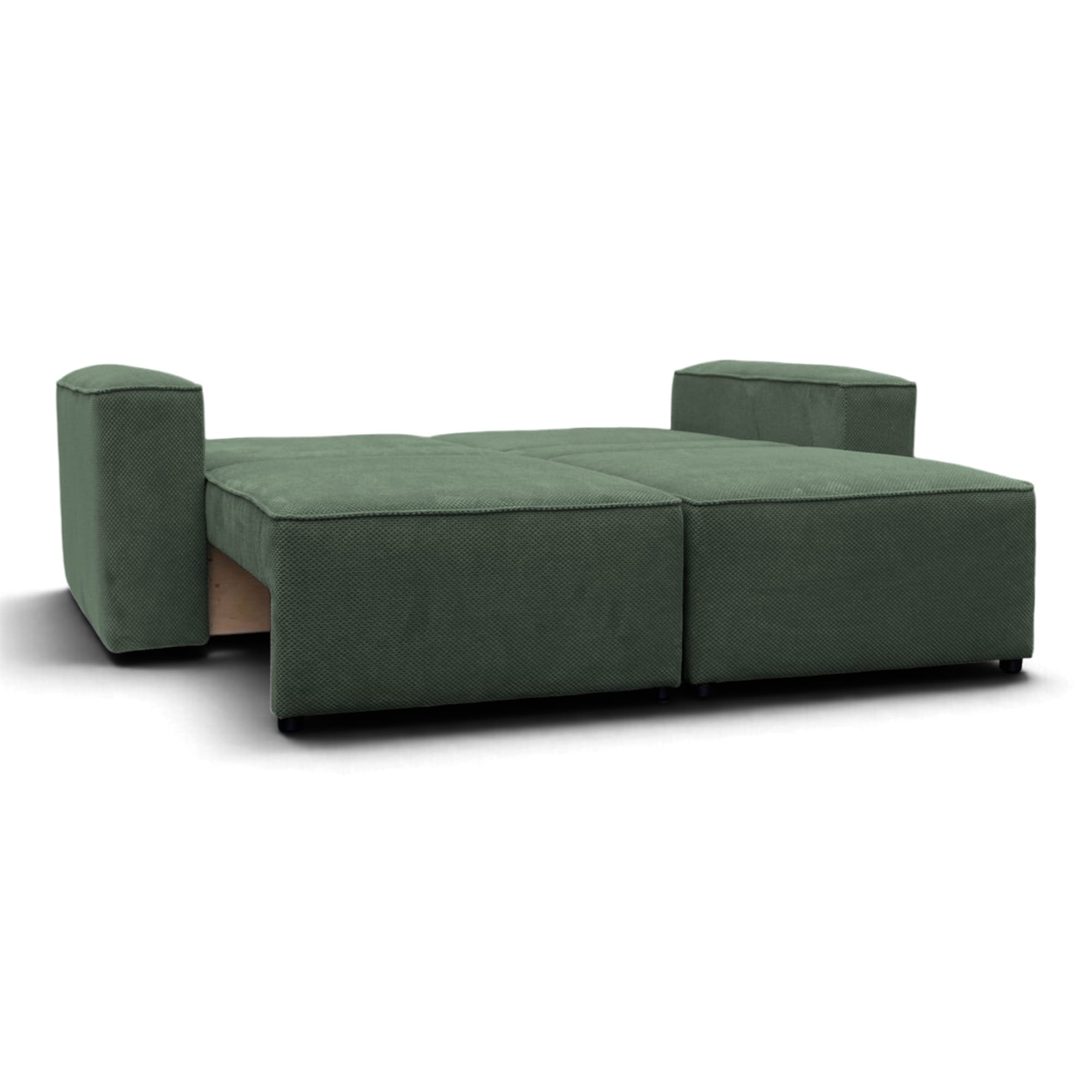 Neo Lux modular sofa bed with bedding storage, gray-green — photo 5