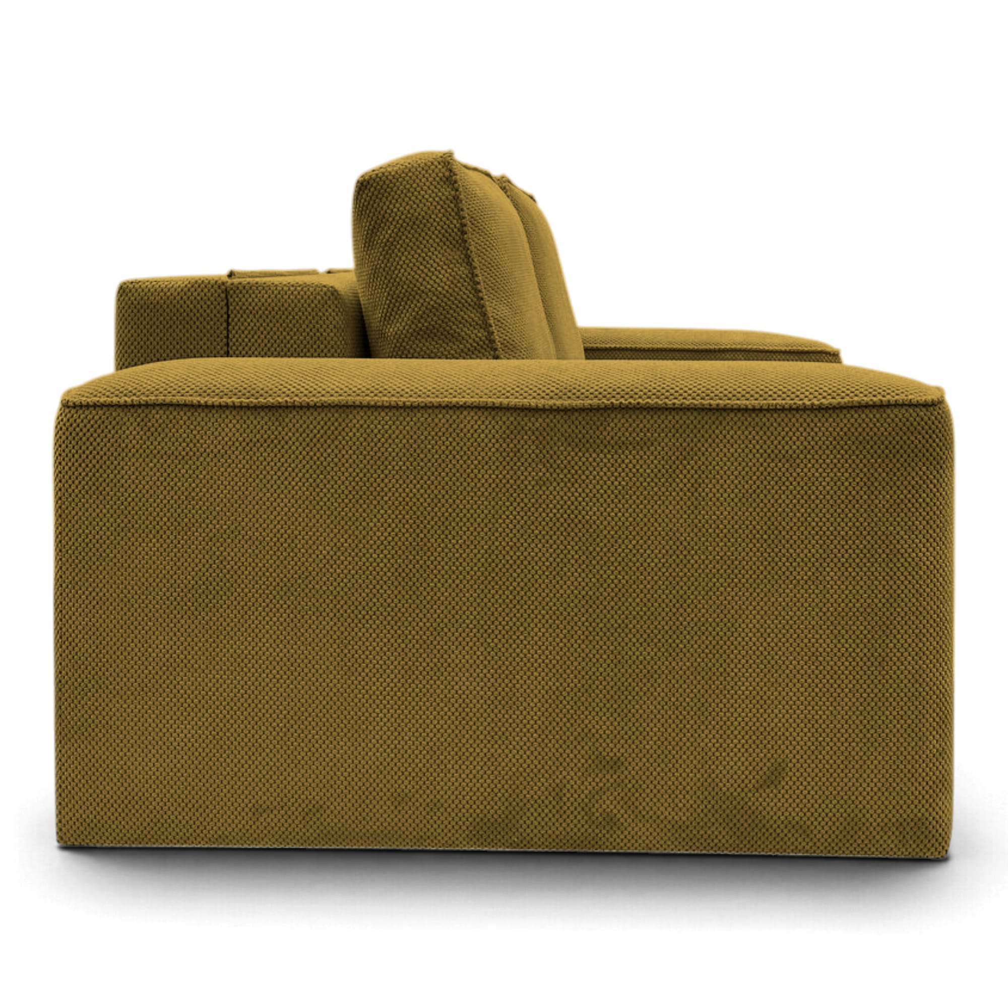 Neo Lux modular sofa bed with bedding storage, mustard — photo 6