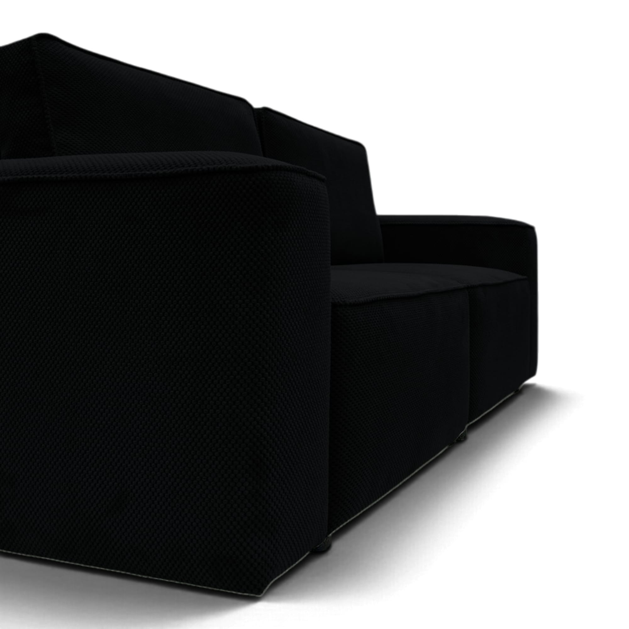 Neo Lux modular sofa bed with bedding storage, black — photo 7