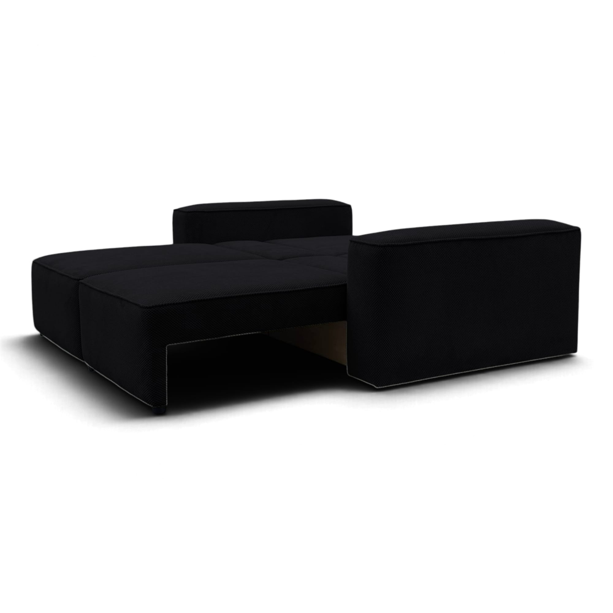 Neo Lux modular sofa bed with bedding storage, black — photo 9