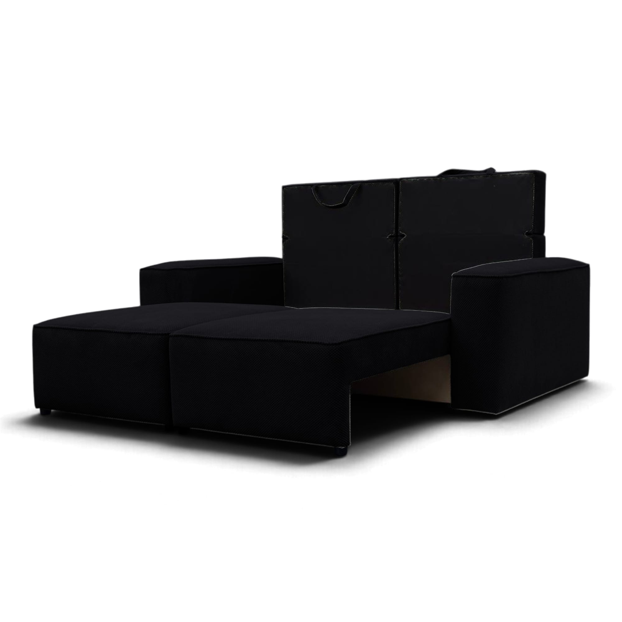 Neo Lux modular sofa bed with bedding storage, black — photo 10