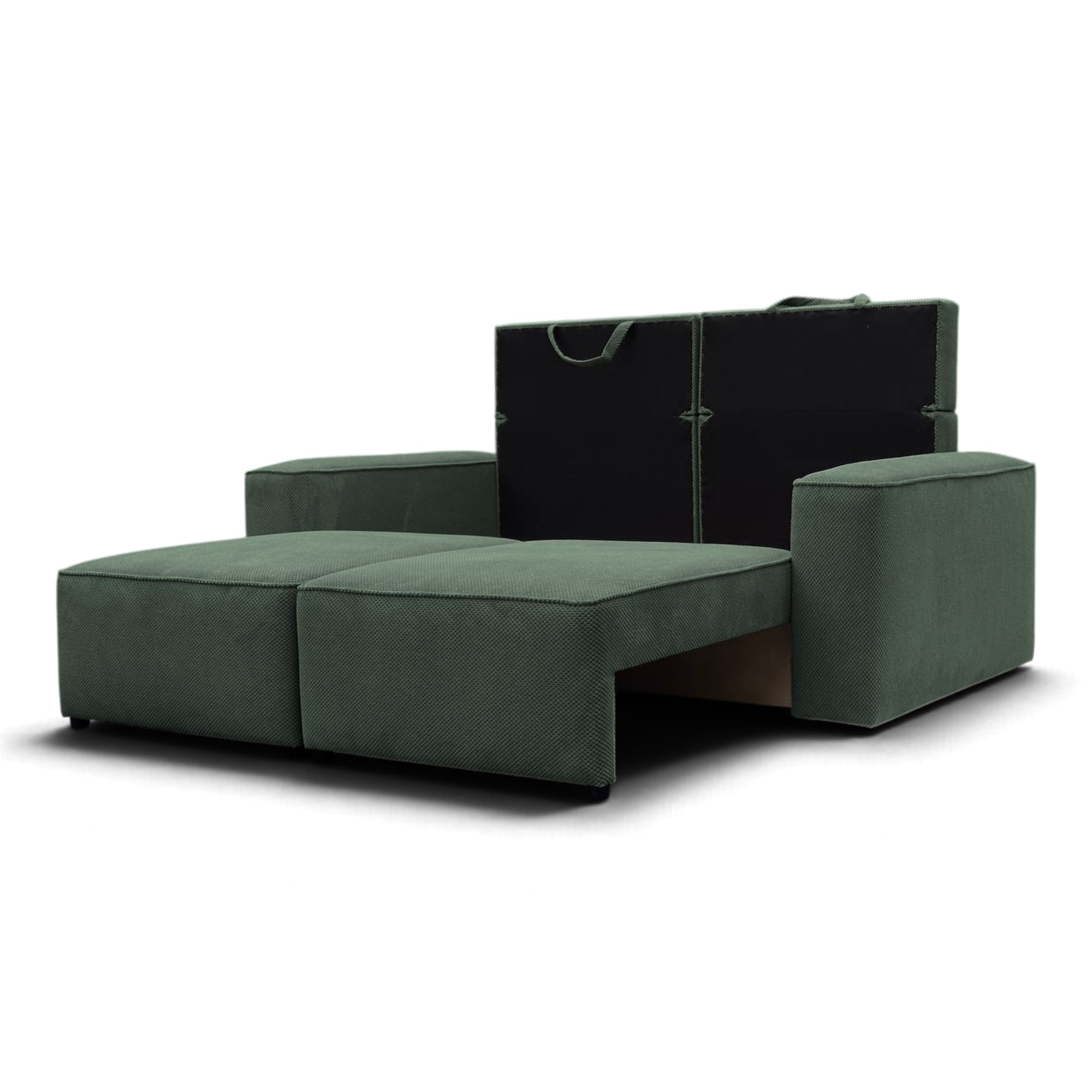 Neo Lux modular sofa bed with bedding storage, gray-green — photo 10