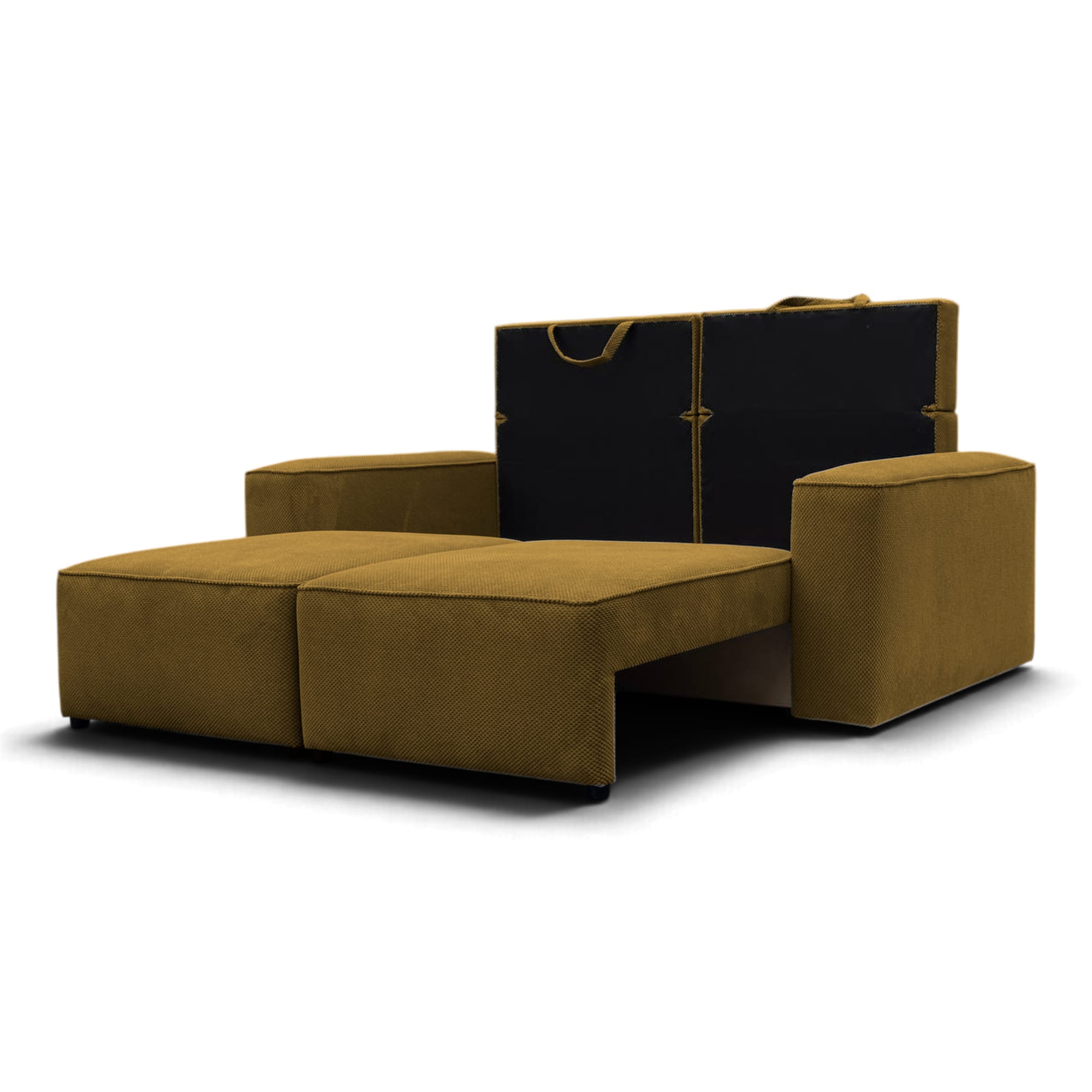 Neo Lux modular sofa bed with bedding storage, mustard — photo 10