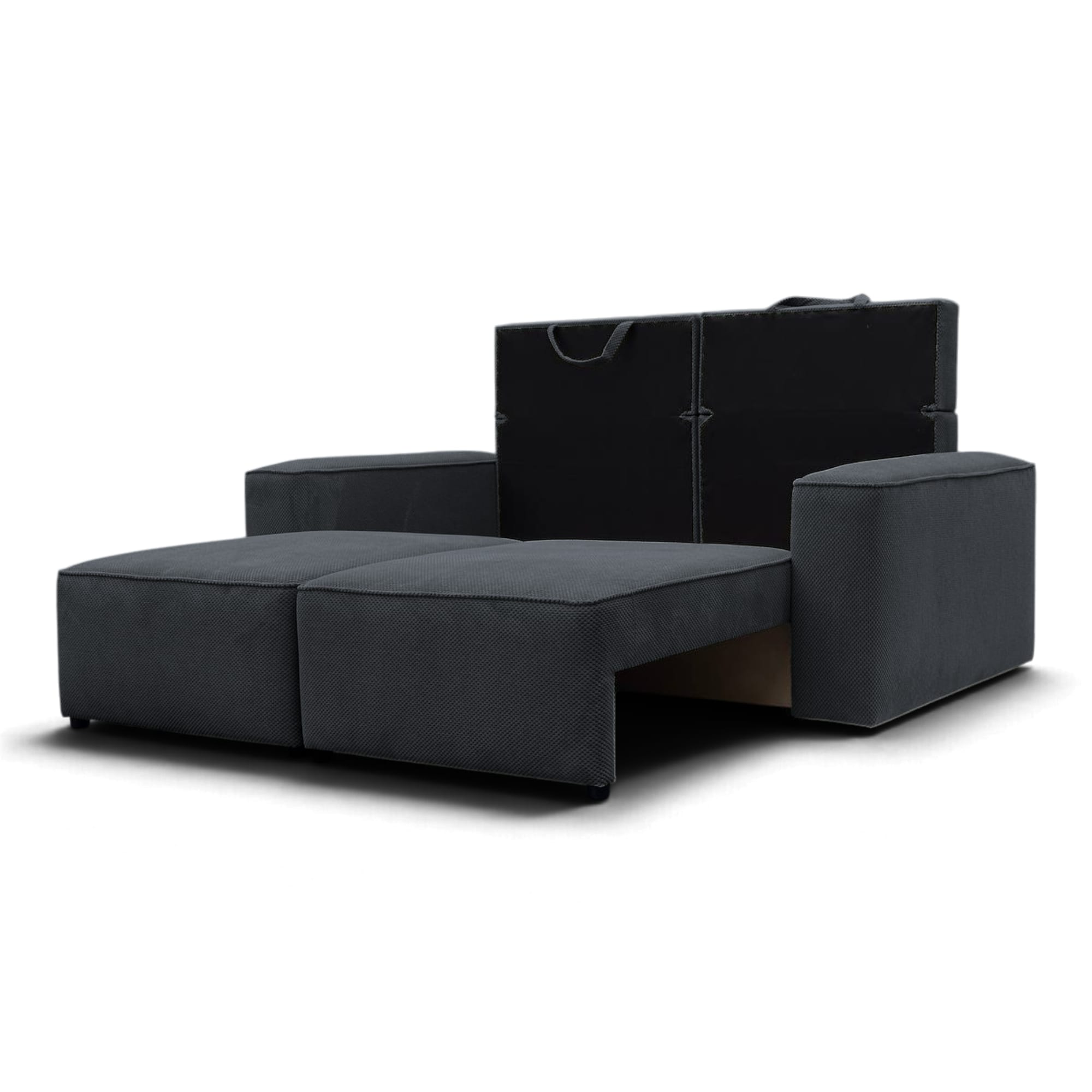 Neo Lux modular sofa bed with bedding storage, dark gray — photo 10