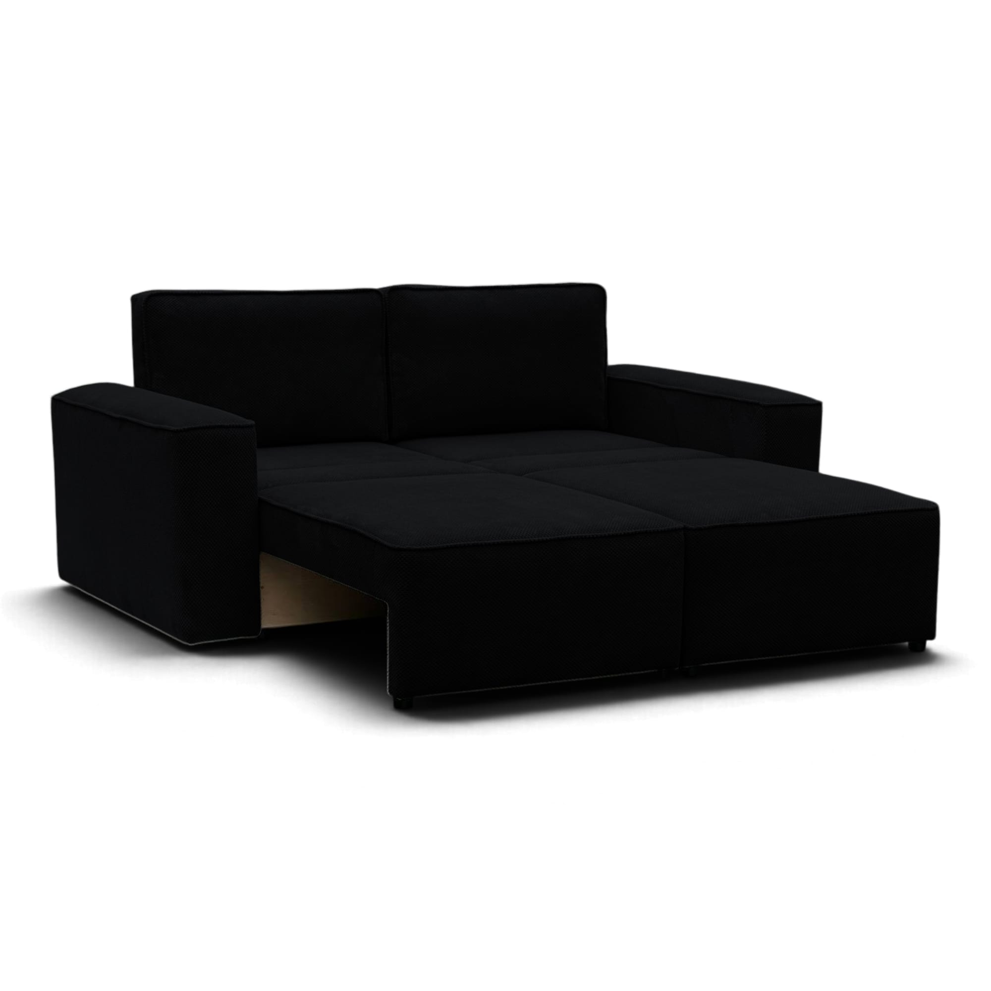 Neo Lux modular sofa bed with bedding storage, black — photo 11