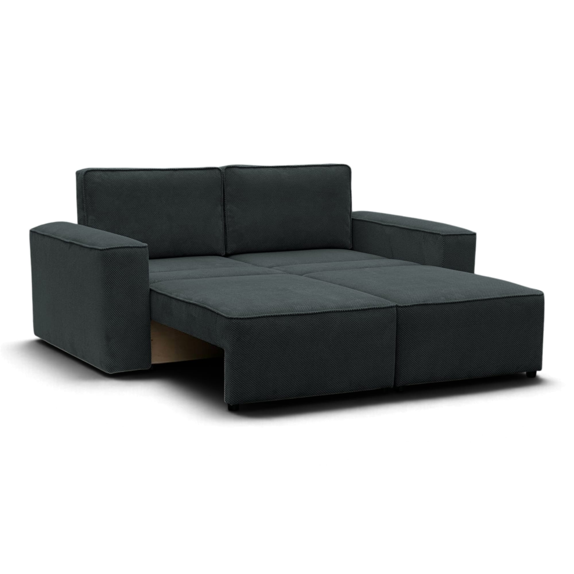 Neo Lux modular sofa bed with bedding storage, dark gray — photo 11