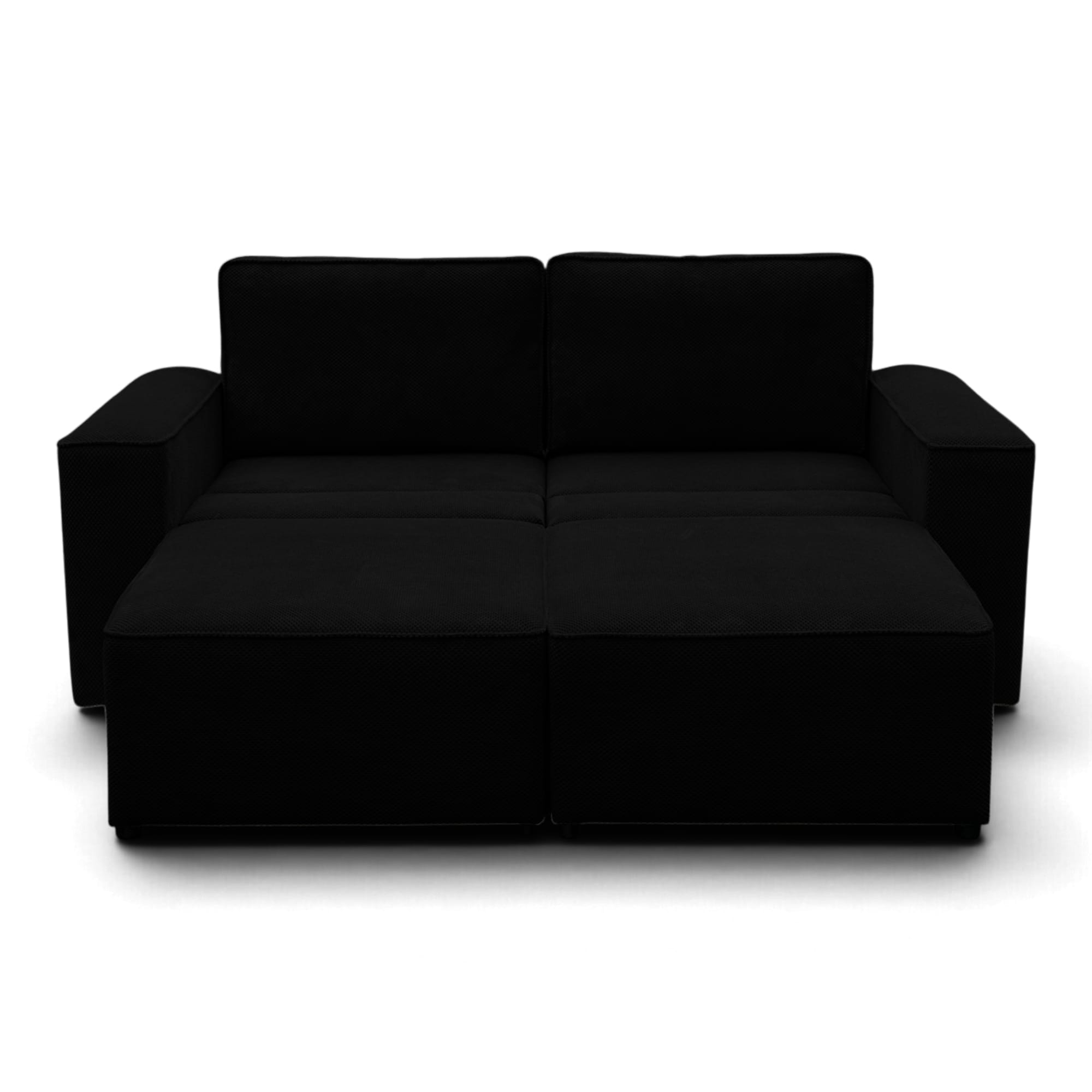 Neo Lux modular sofa bed with bedding storage, black — photo 12