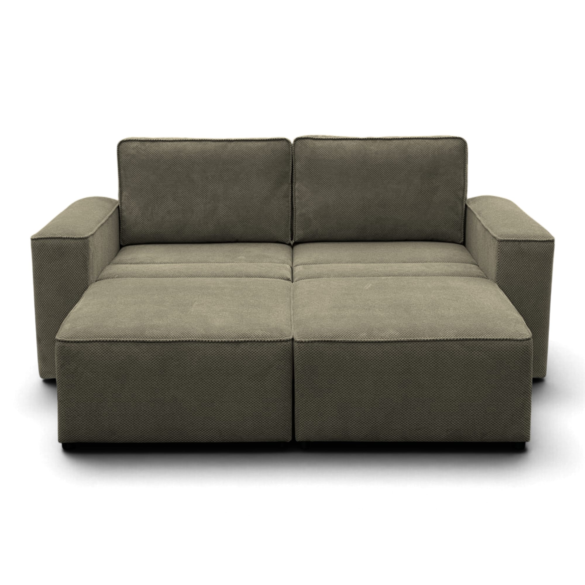 Neo Lux modular sofa bed with bedding storage, beige — photo 12