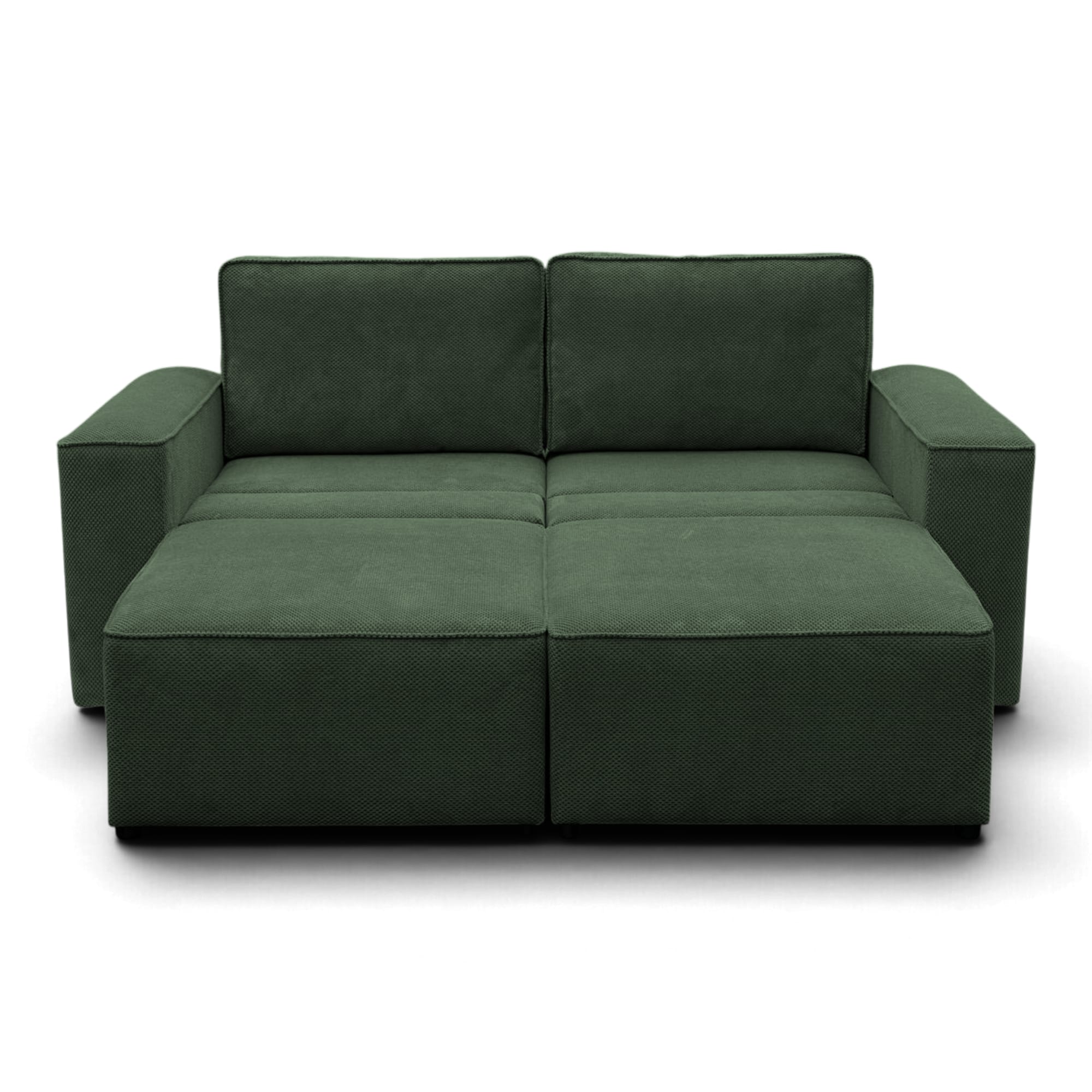 Neo Lux modular sofa bed with bedding storage, gray-green — photo 12