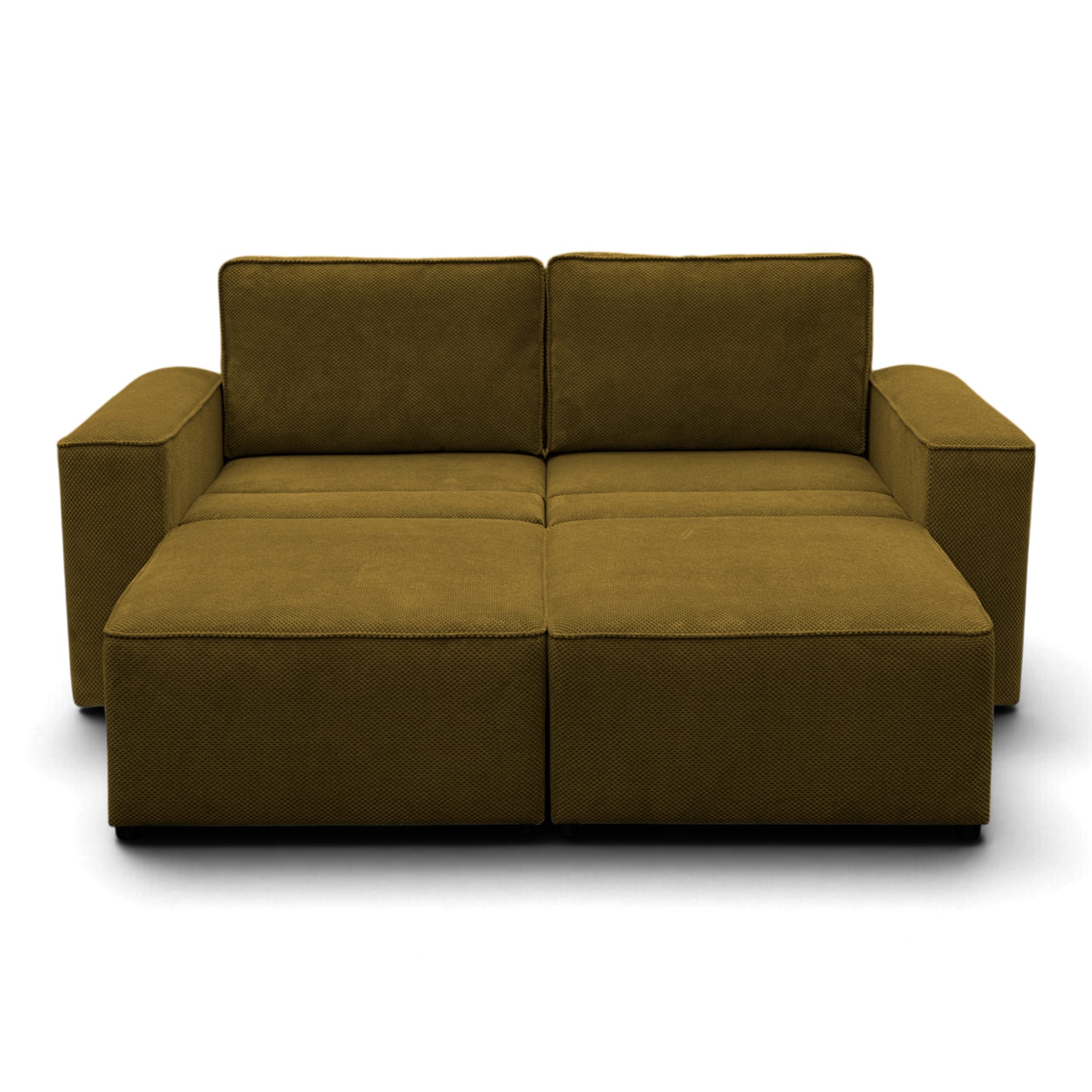 Neo Lux modular sofa bed with bedding storage, mustard — photo 12