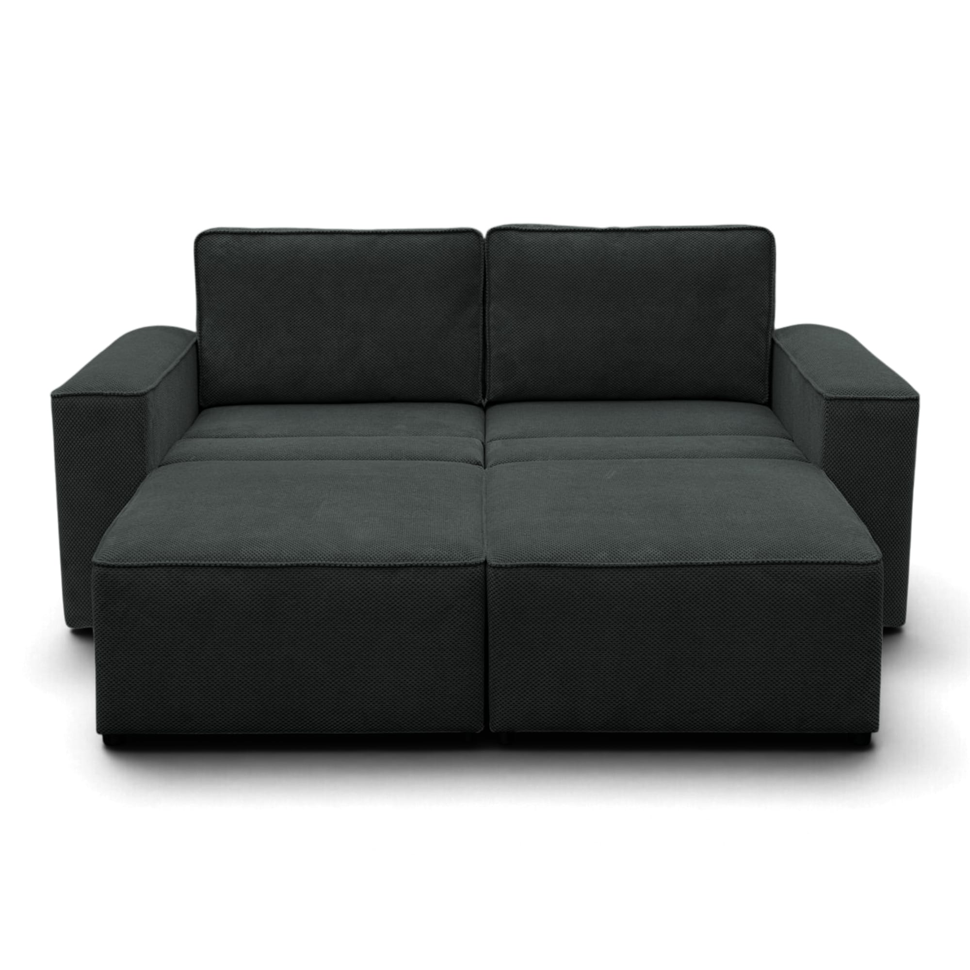 Neo Lux modular sofa bed with bedding storage, dark gray — photo 12
