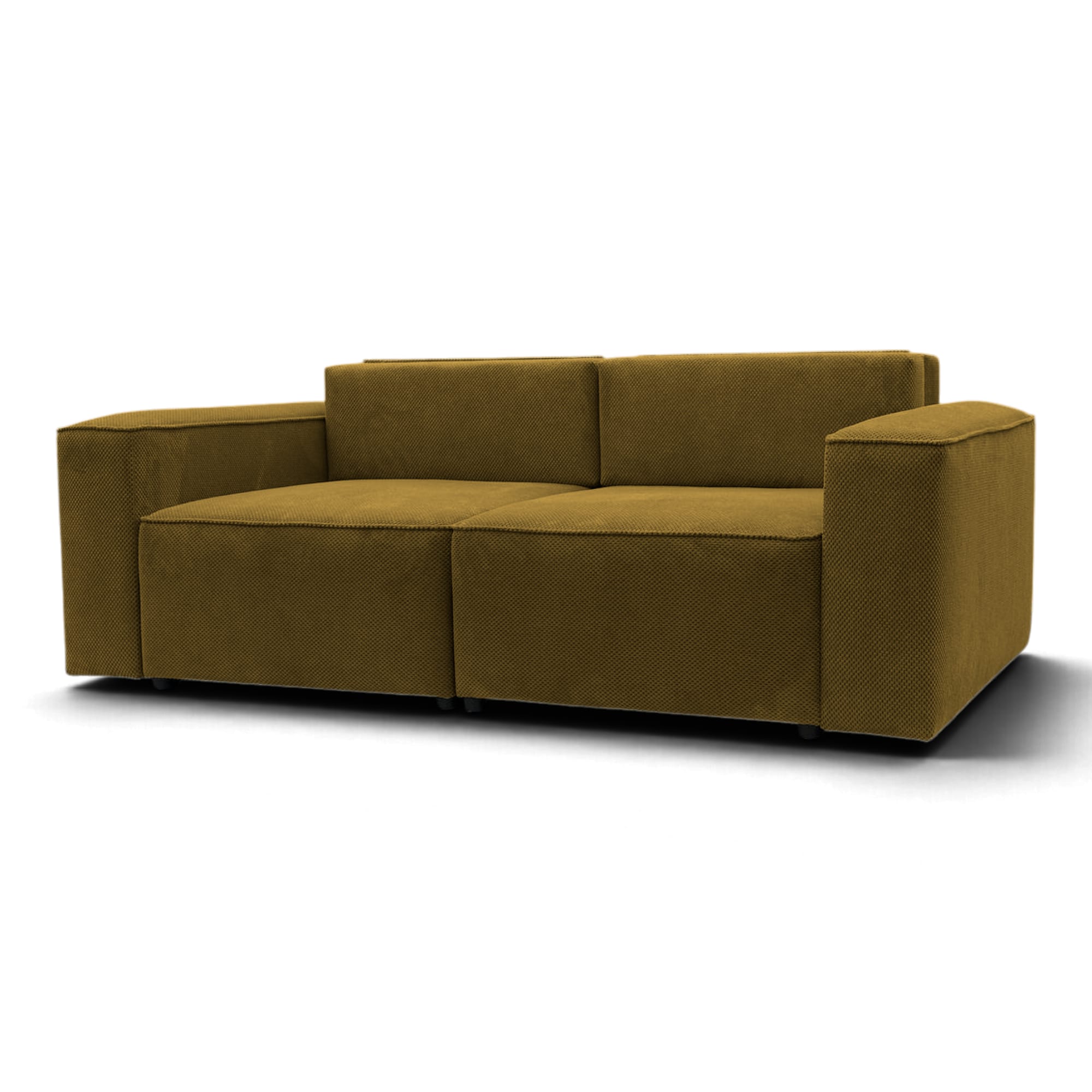 Neo Lux modular sofa bed with bedding storage, mustard — photo 13
