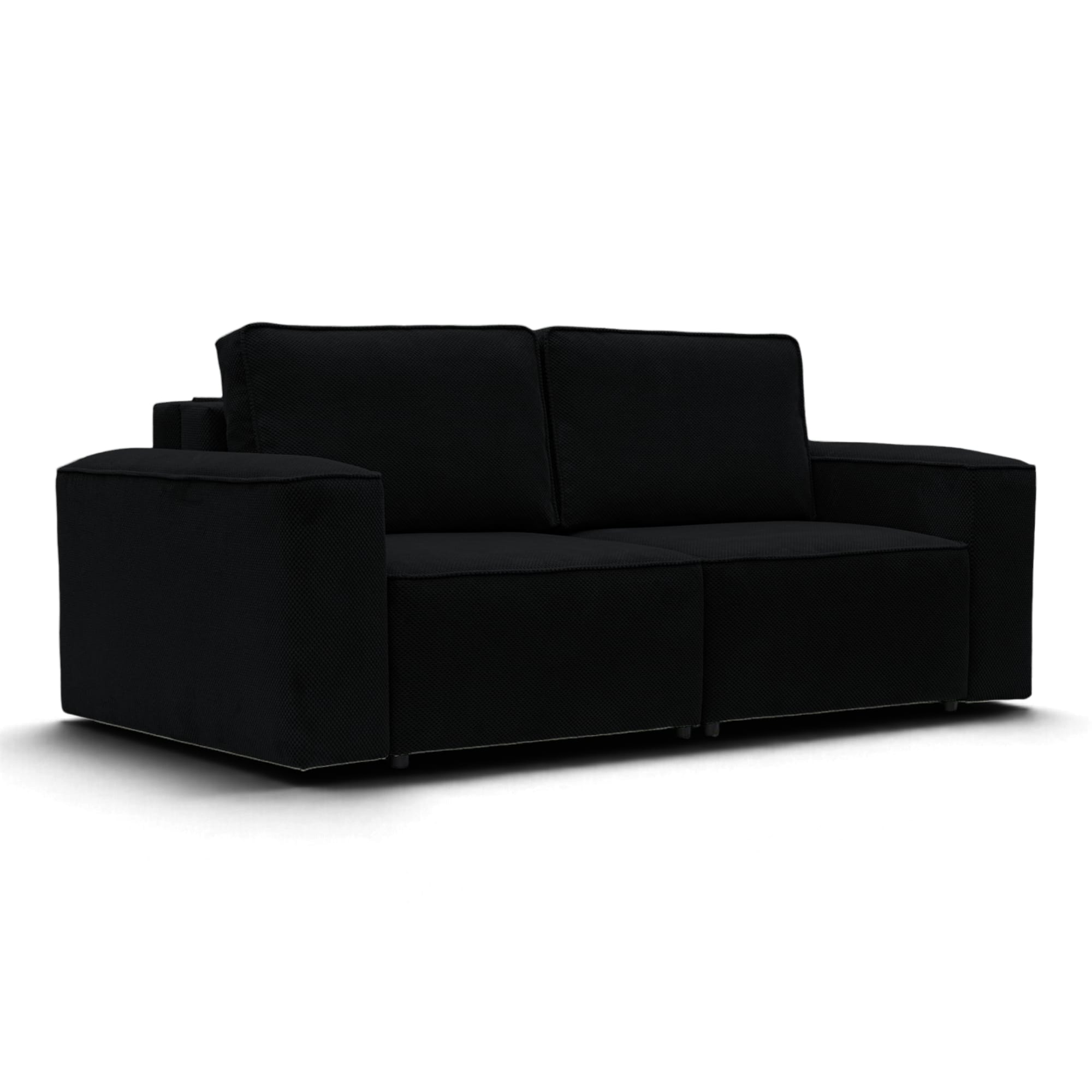 Neo Lux modular sofa bed with bedding storage, black — photo 15