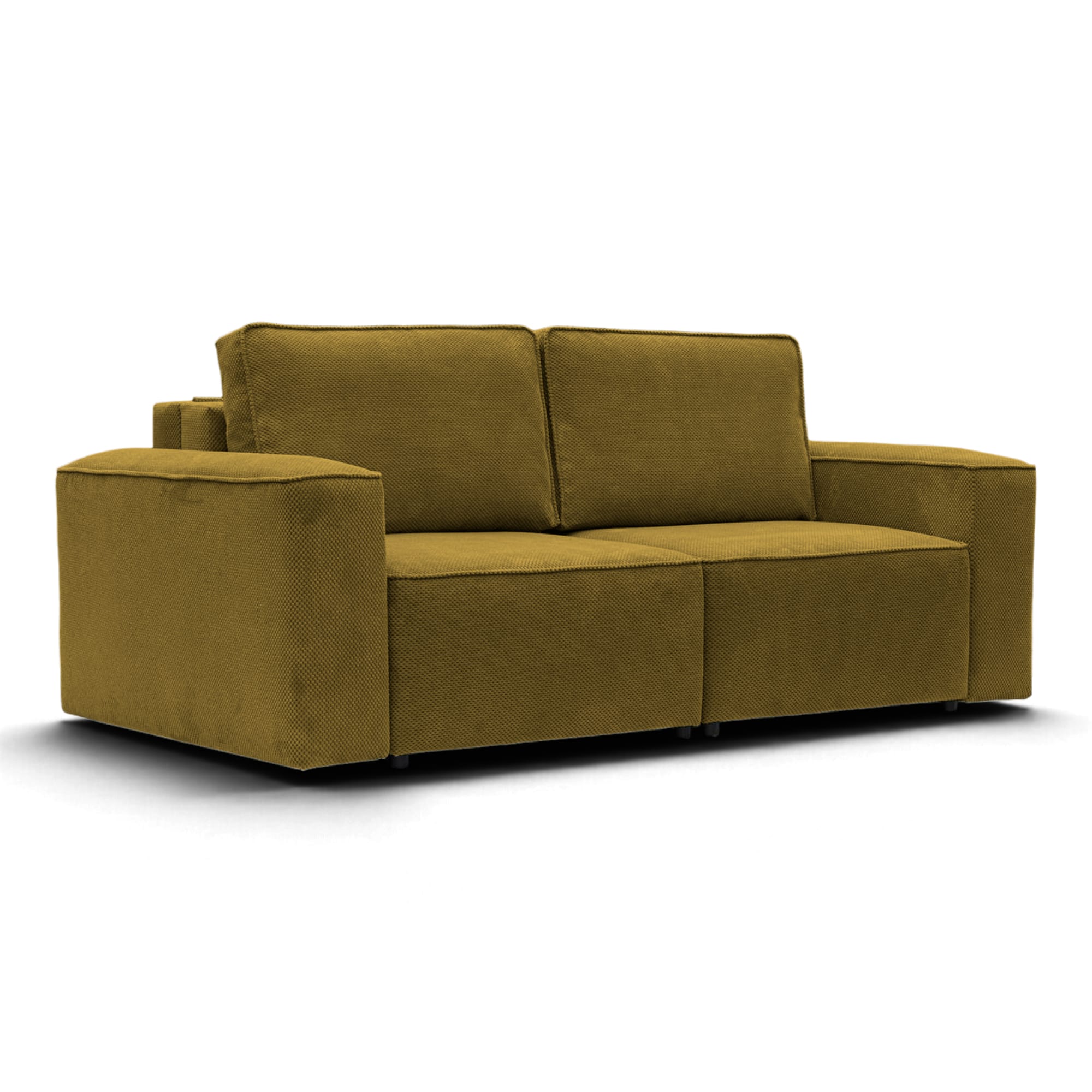 Neo Lux modular sofa bed with bedding storage, mustard — photo 15