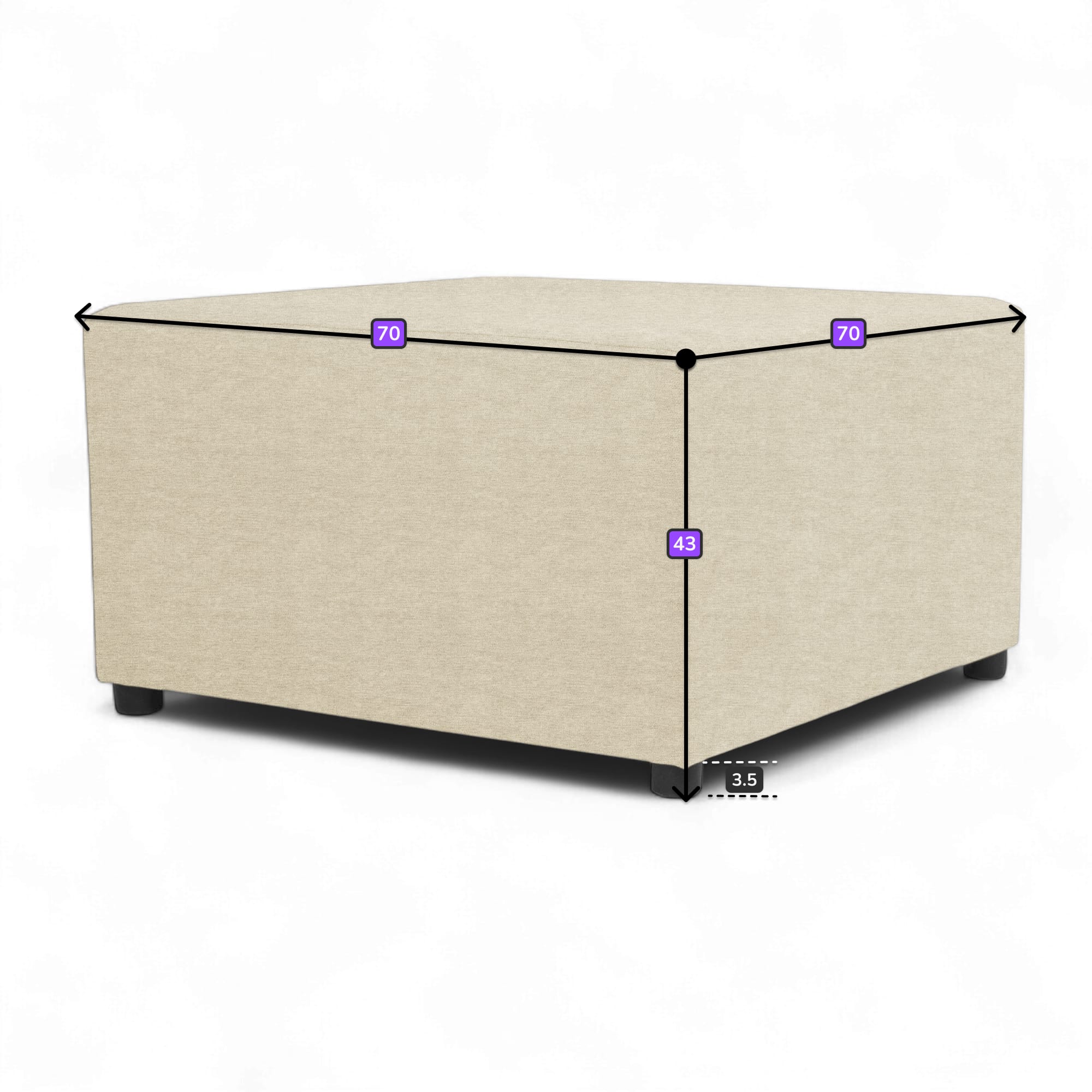 Pouf Kub Dark gray — photo 2