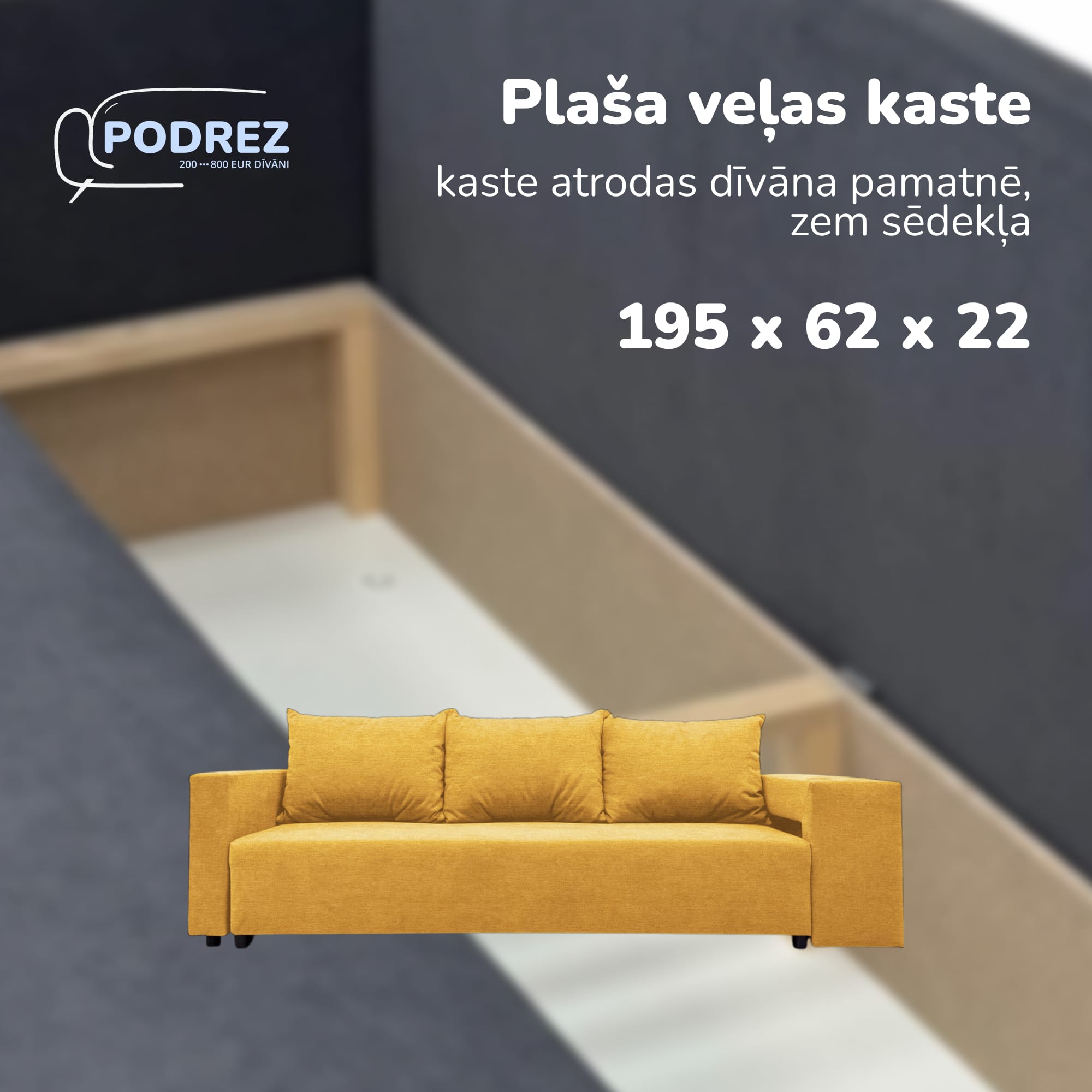 Double sofa bed bed with table and poufs Yellow — photo 5