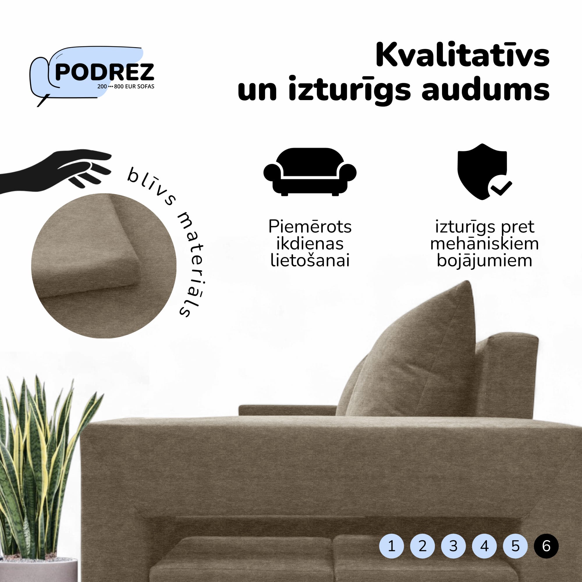 Double sofa bed bed with table and poufs Beige — photo 7