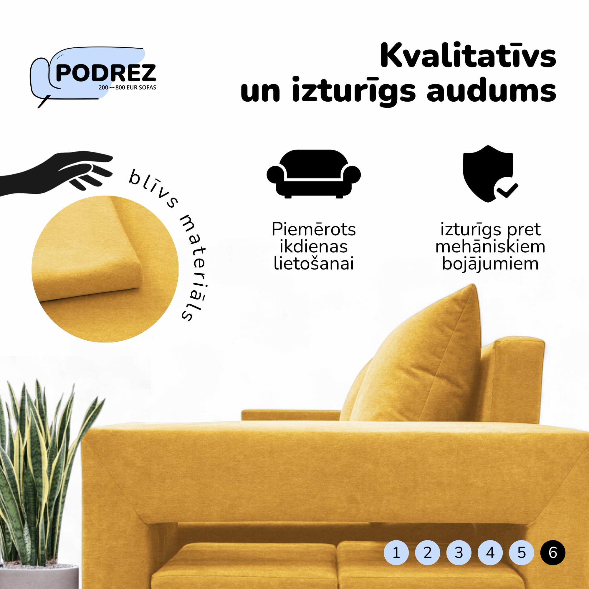 Double sofa bed bed with table and poufs Yellow — photo 7