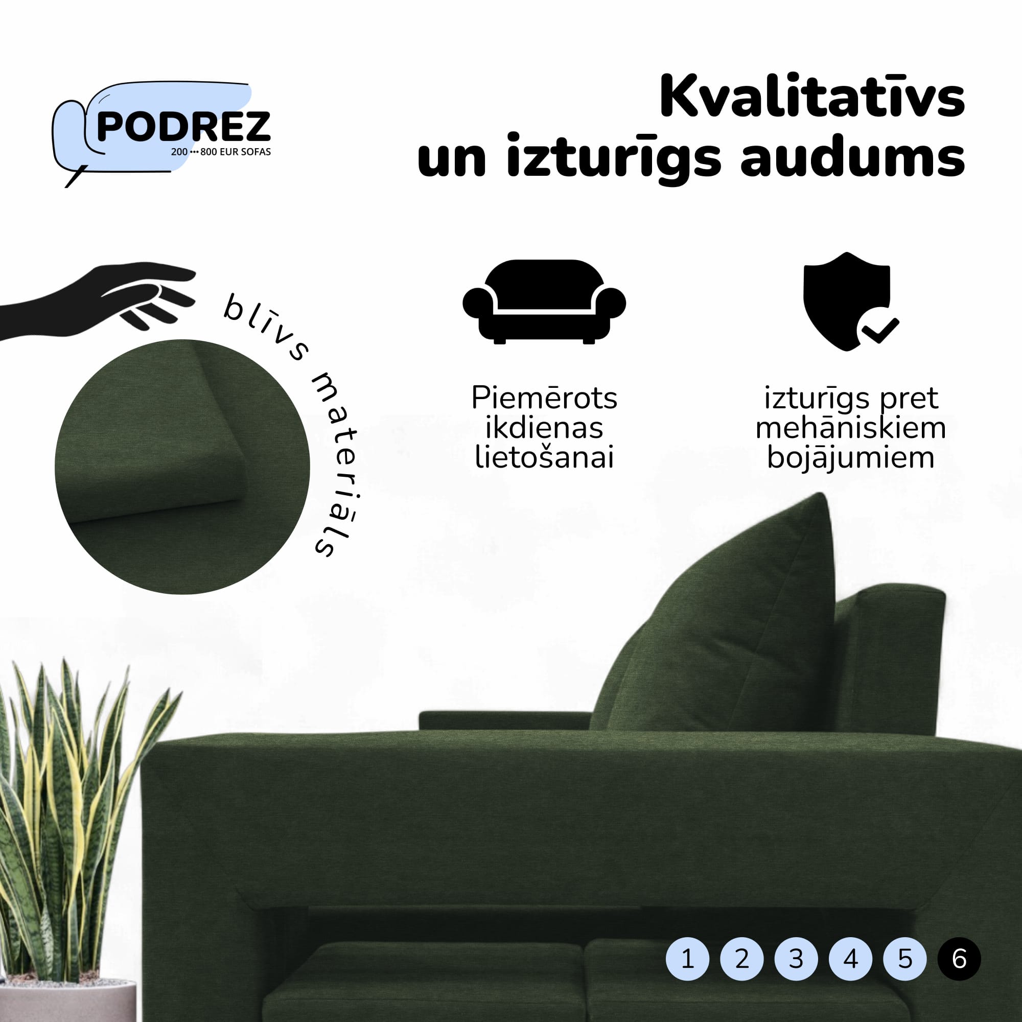 Double sofa bed bed with table and poufs Turquoise green — photo 7