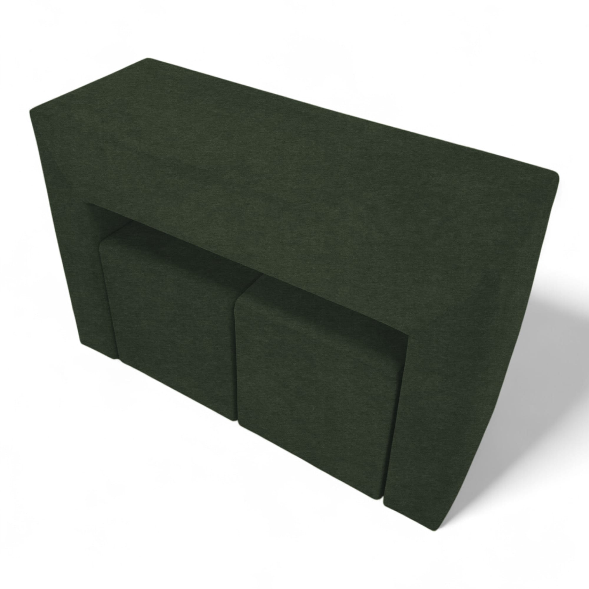 Table, armrest and two poufs Turquoise green - 2