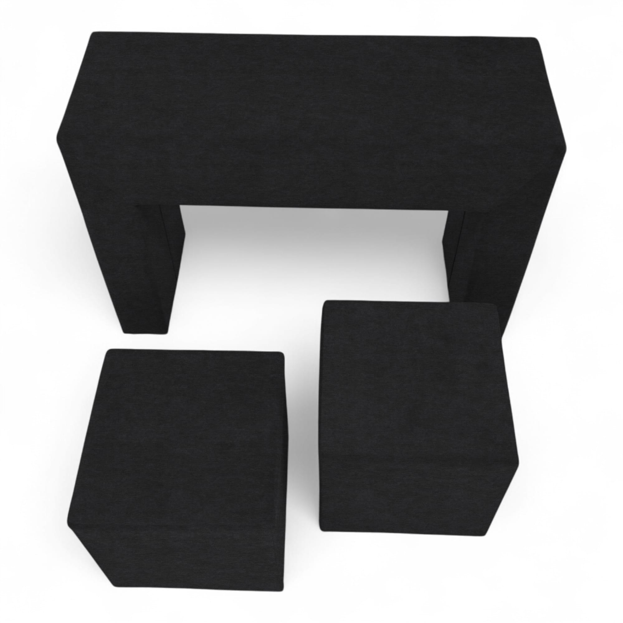 Table, armrest and two poufs Graphite - 3