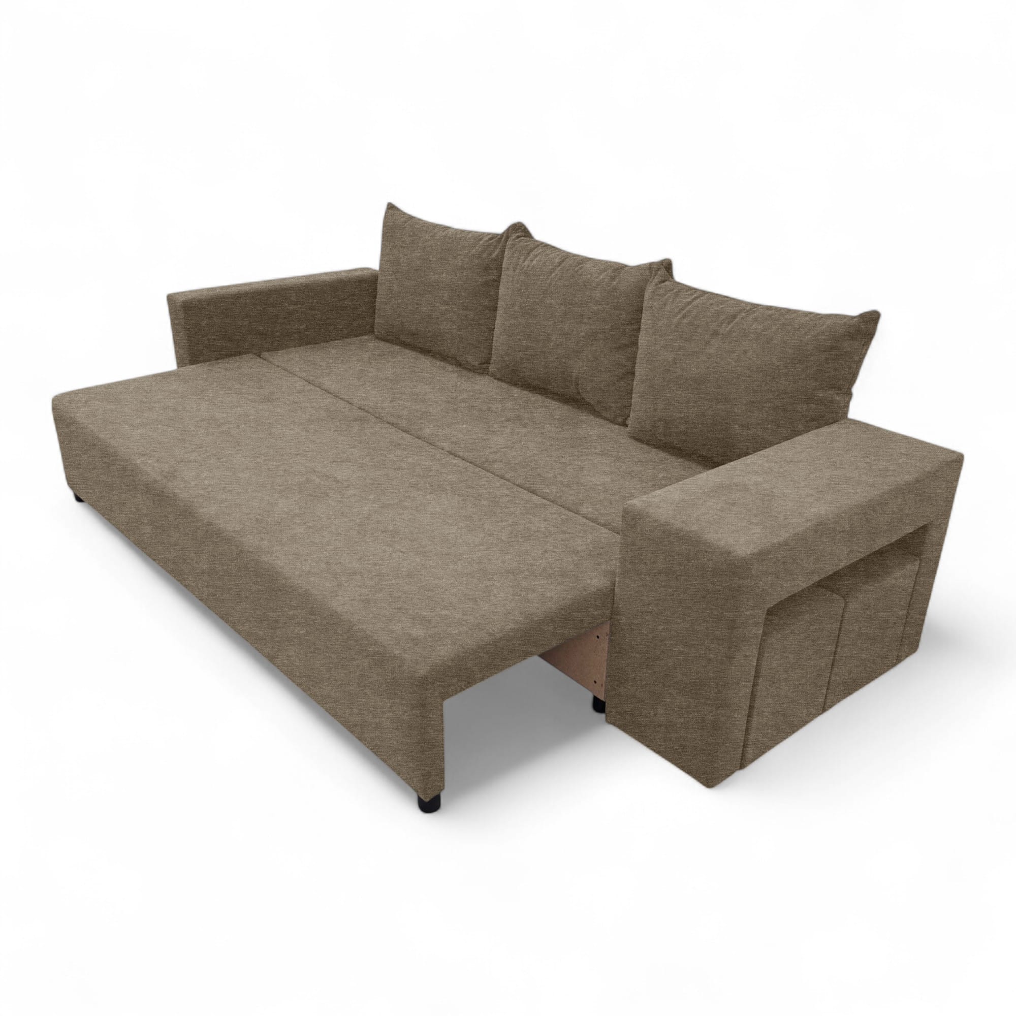 Double sofa bed bed with table and poufs Beige — photo 12