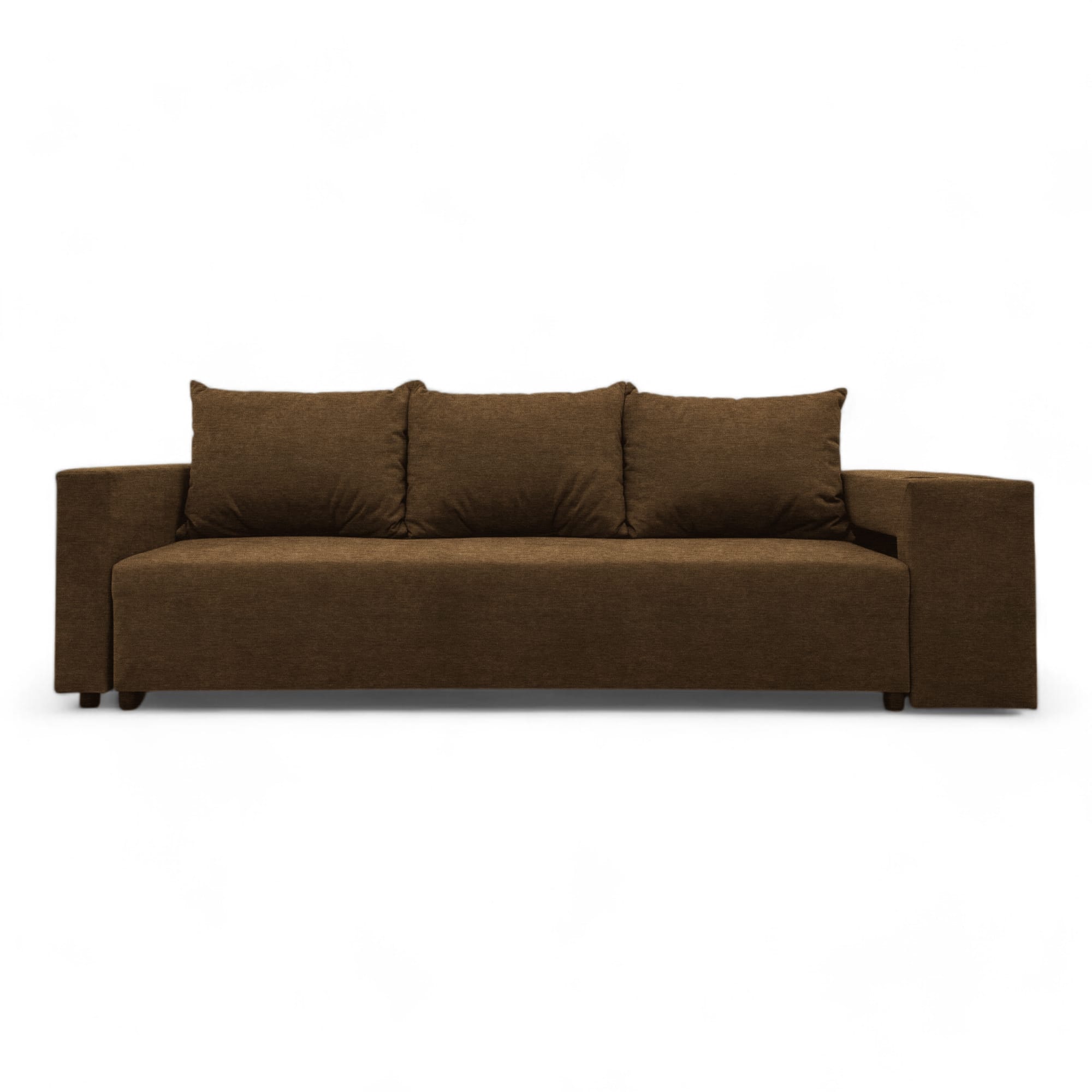 Double sofa bed bed with table and poufs Brown — photo 9