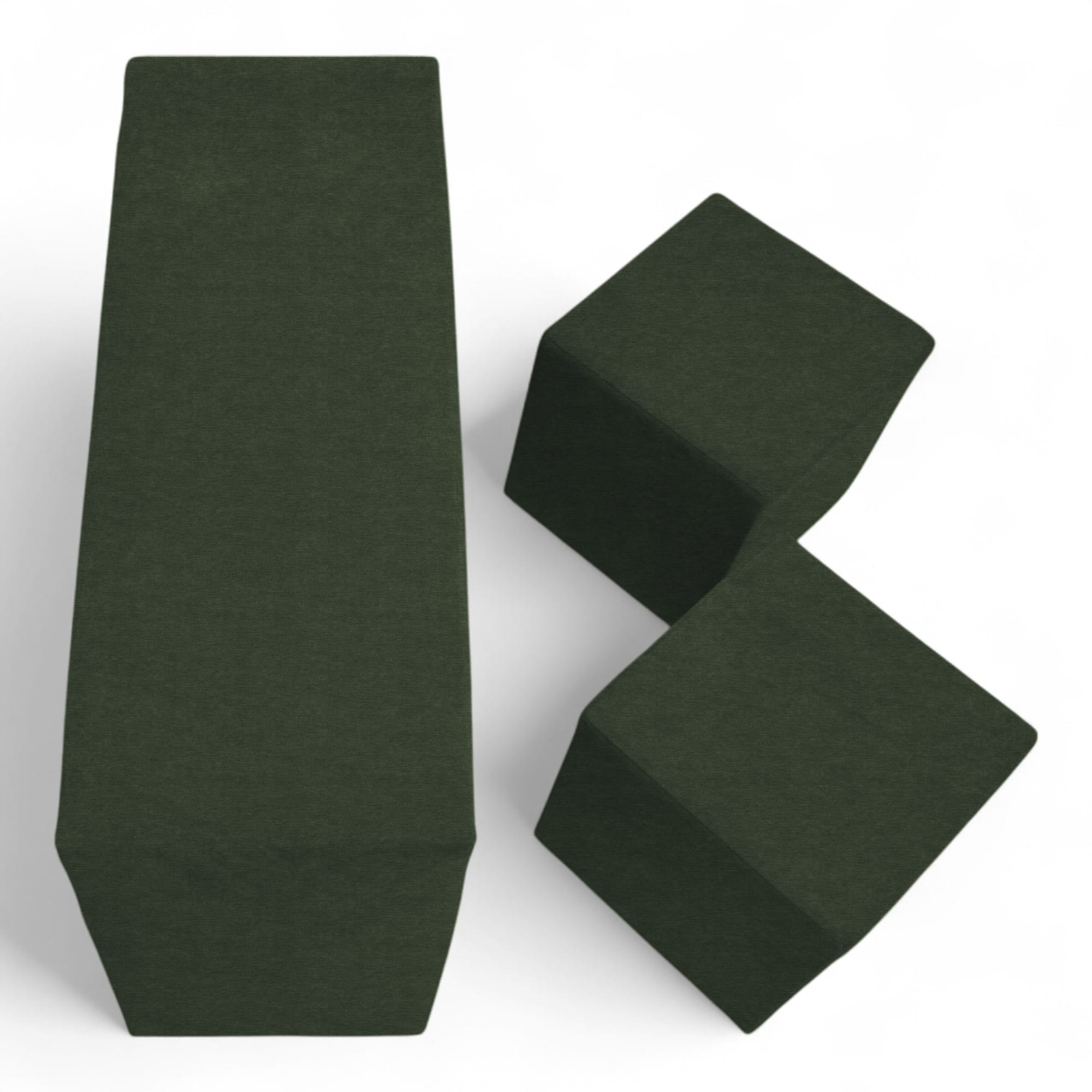 Double sofa bed bed with table and poufs Turquoise green — photo 18