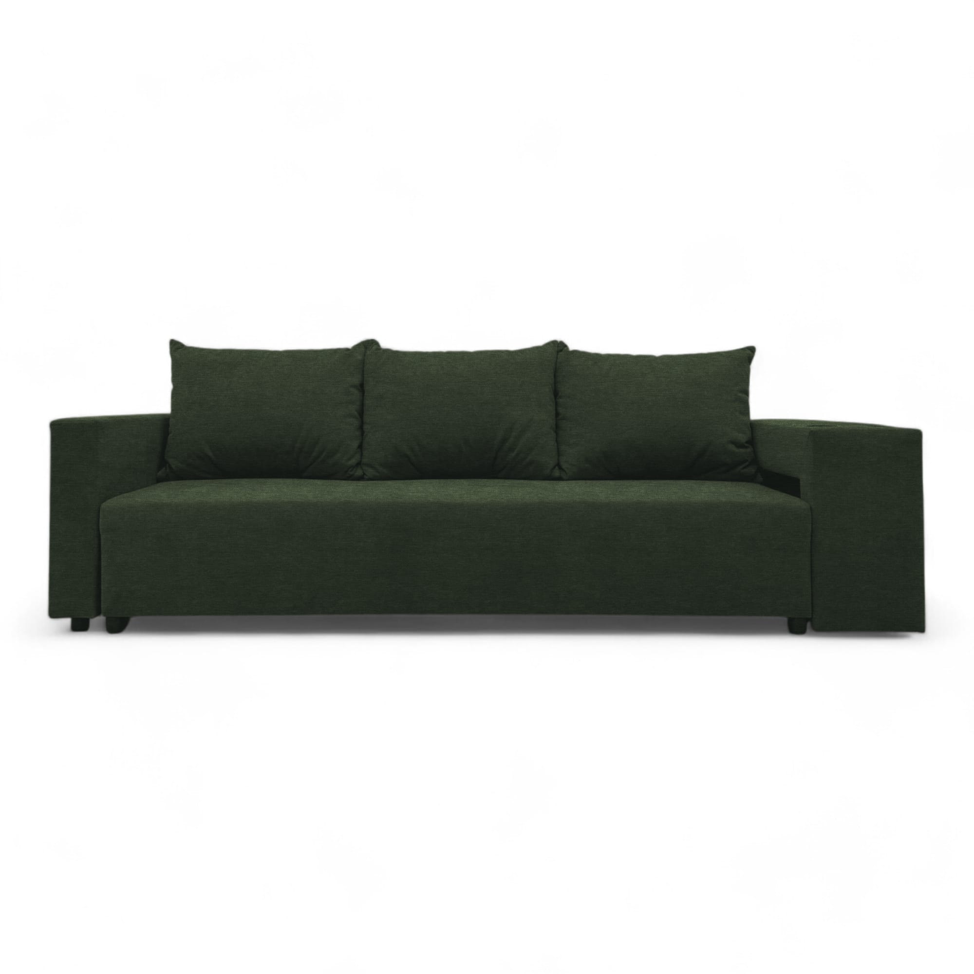 Double sofa bed bed with table and poufs Turquoise green — photo 9