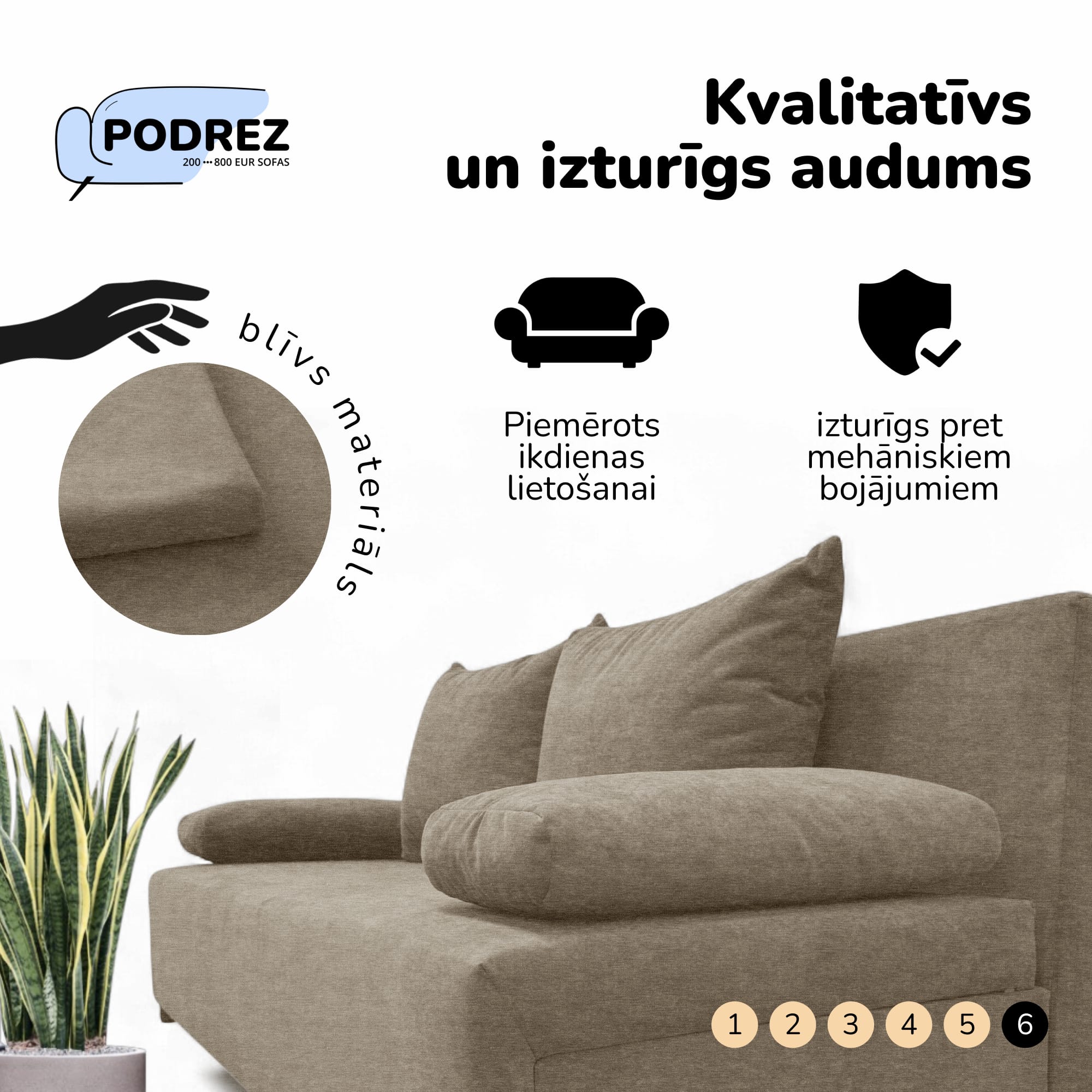 Double sofa bed bed without armrests Beige — photo 6
