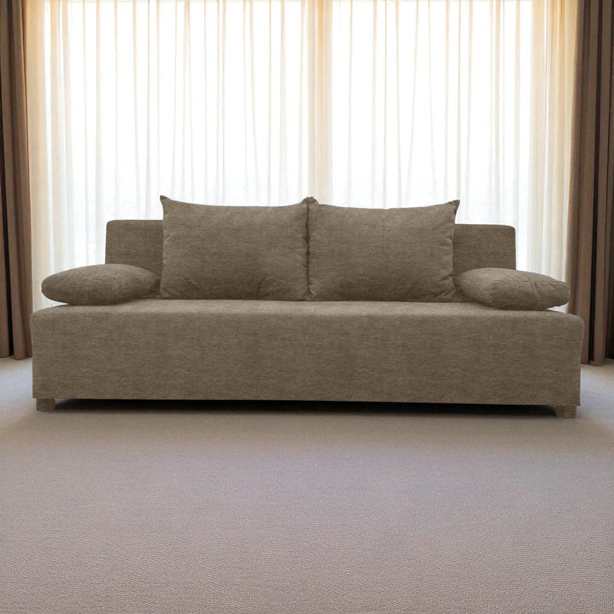 Double sofa bed bed without armrests Beige — photo 15