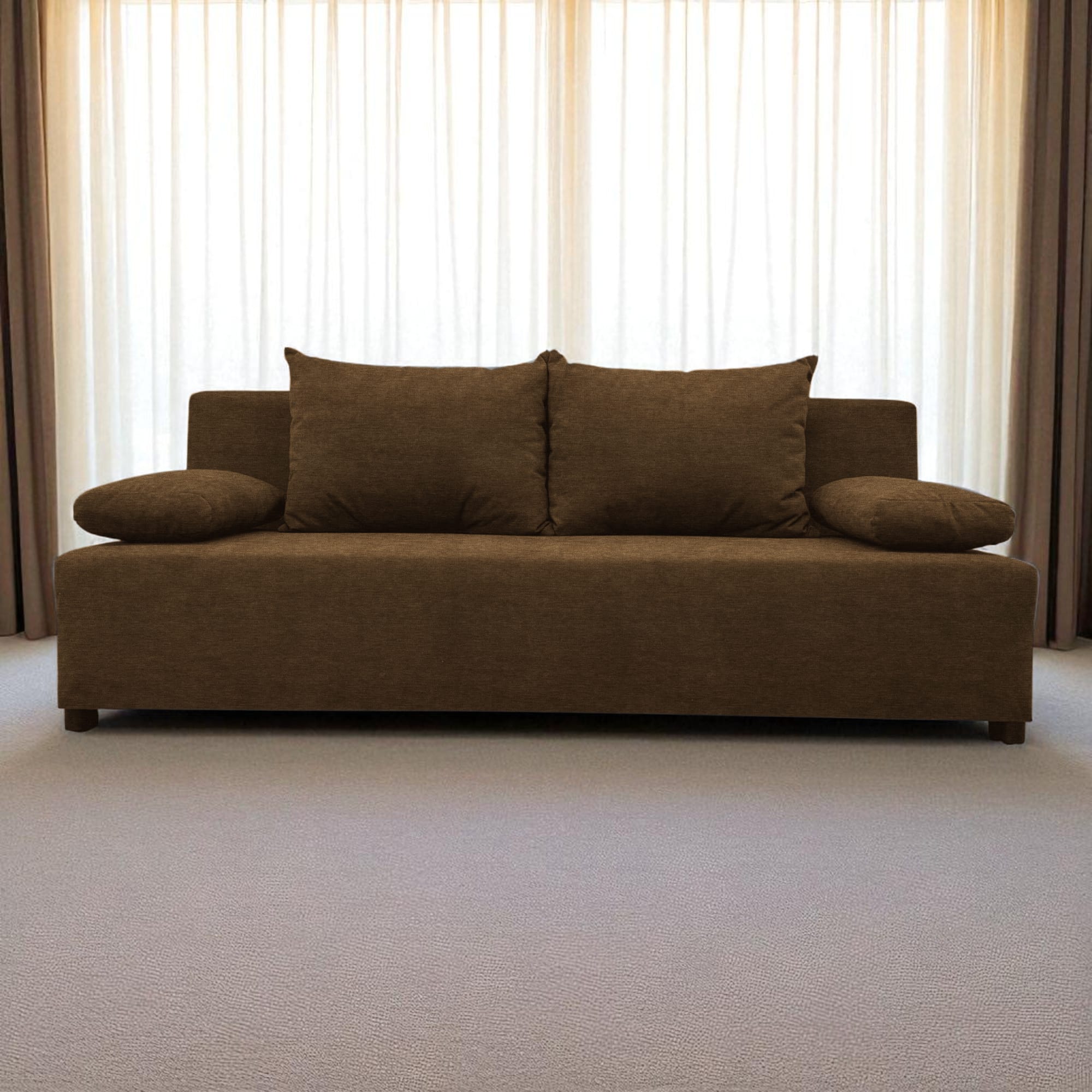 Double sofa bed bed without armrests Brown — photo 15