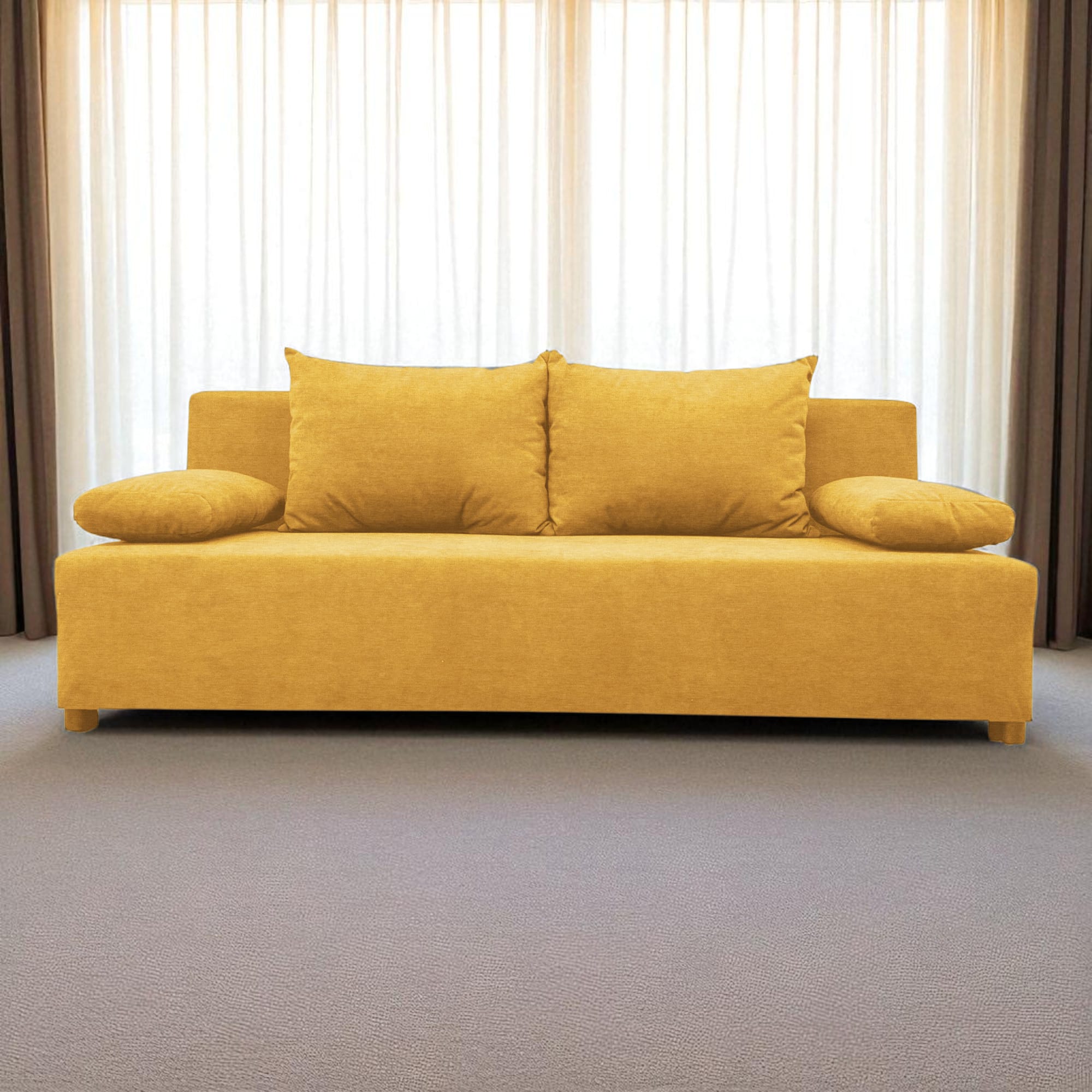 Double sofa bed bed without armrests Yellow — photo 15