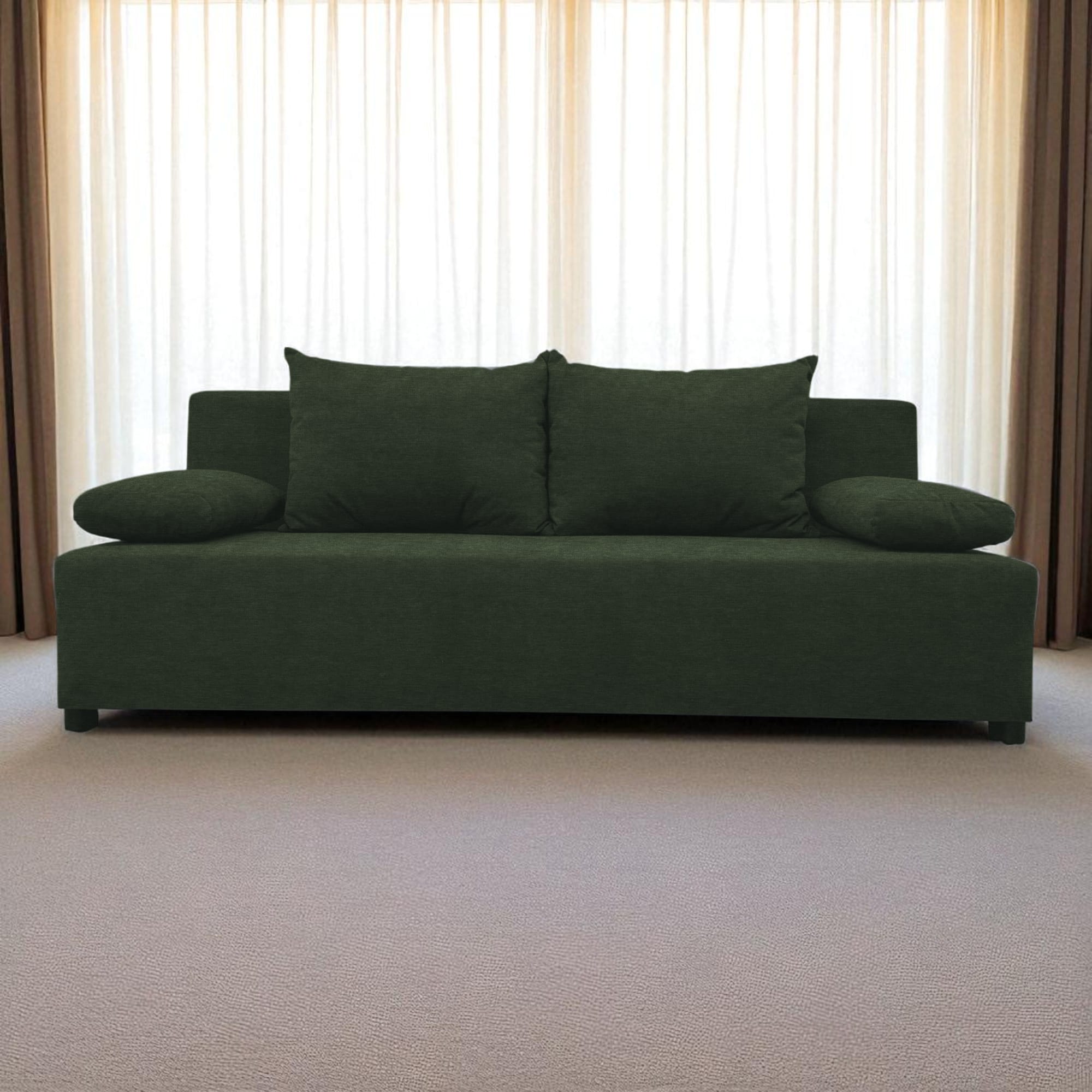 Double sofa bed bed without armrests Turquoise green — photo 15