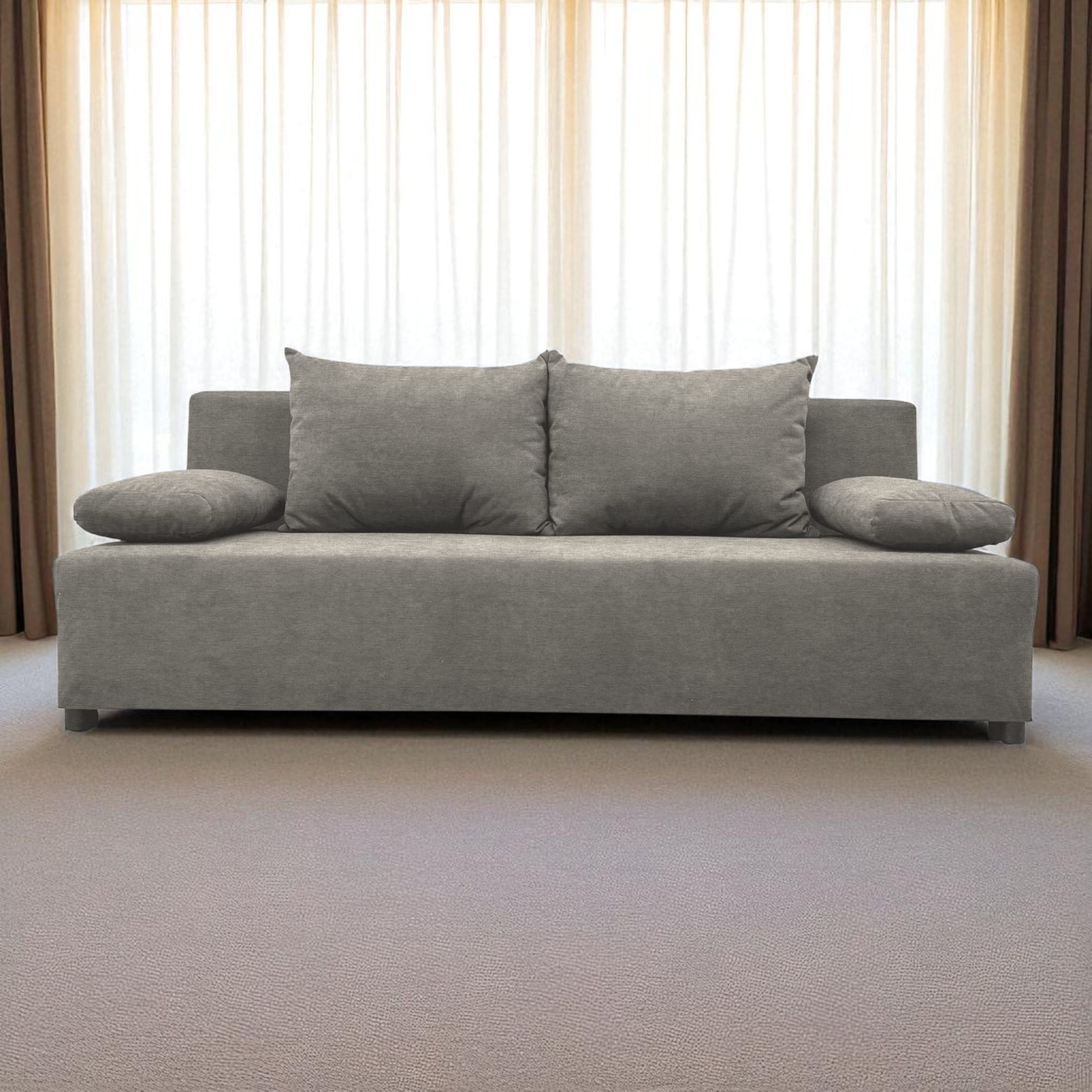 Double sofa bed bed without armrests Light gray — photo 15