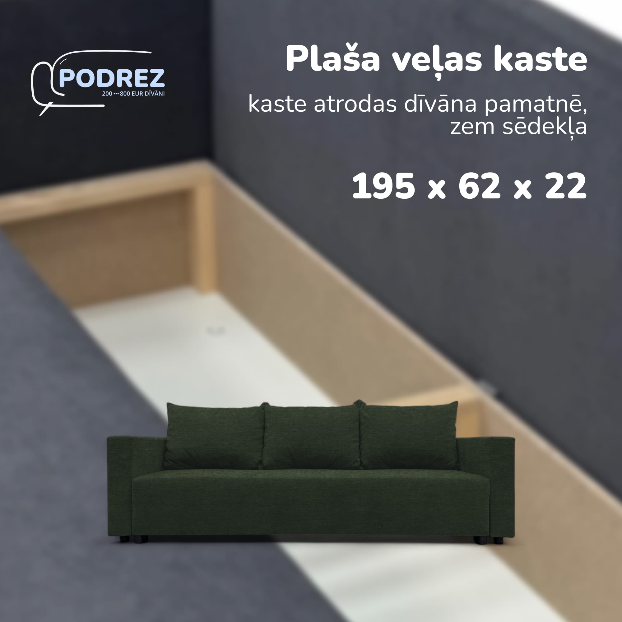 Classic sofa bed with linen box Turquoise green - 4