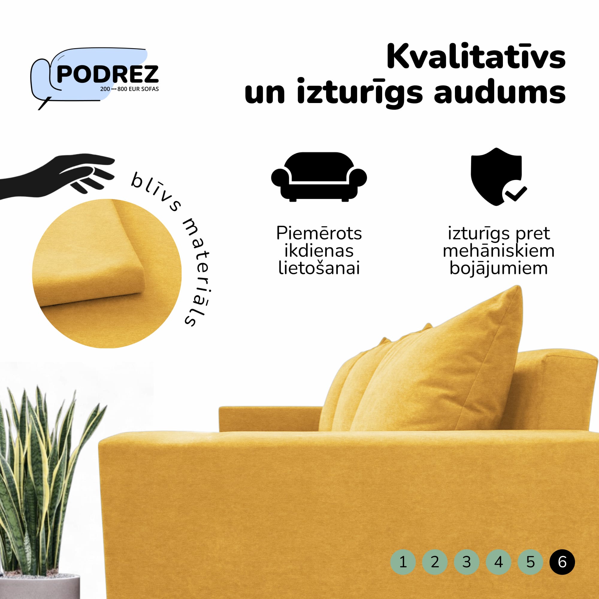 Classic sofa bed with linen box Yellow — photo 6