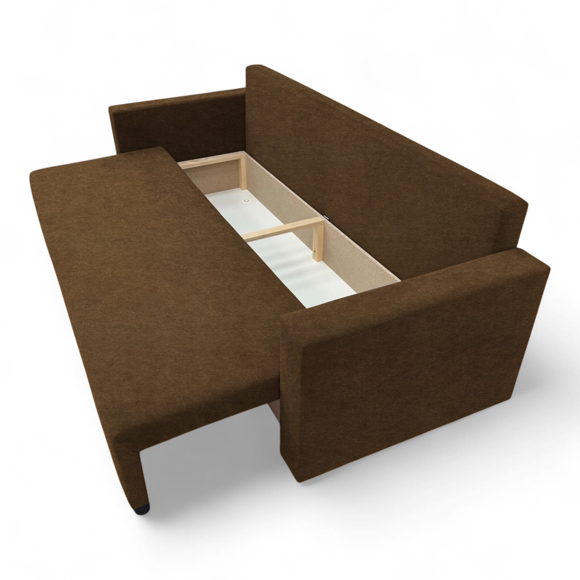 Classic sofa bed with linen box Brown — photo 16