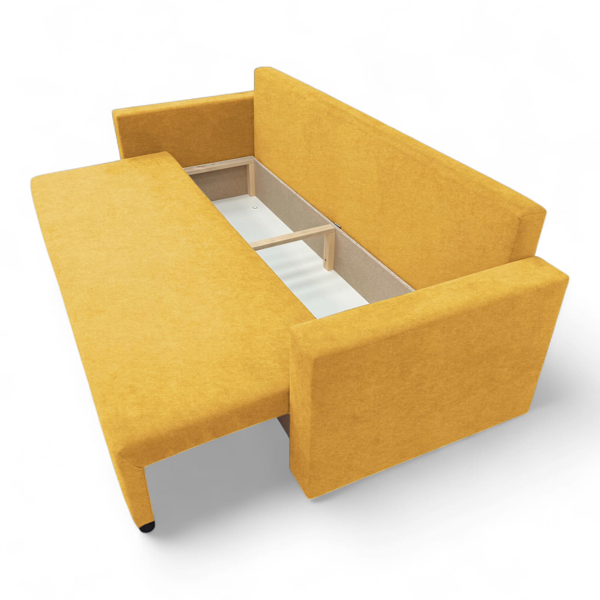 Classic sofa bed with linen box Yellow — photo 16