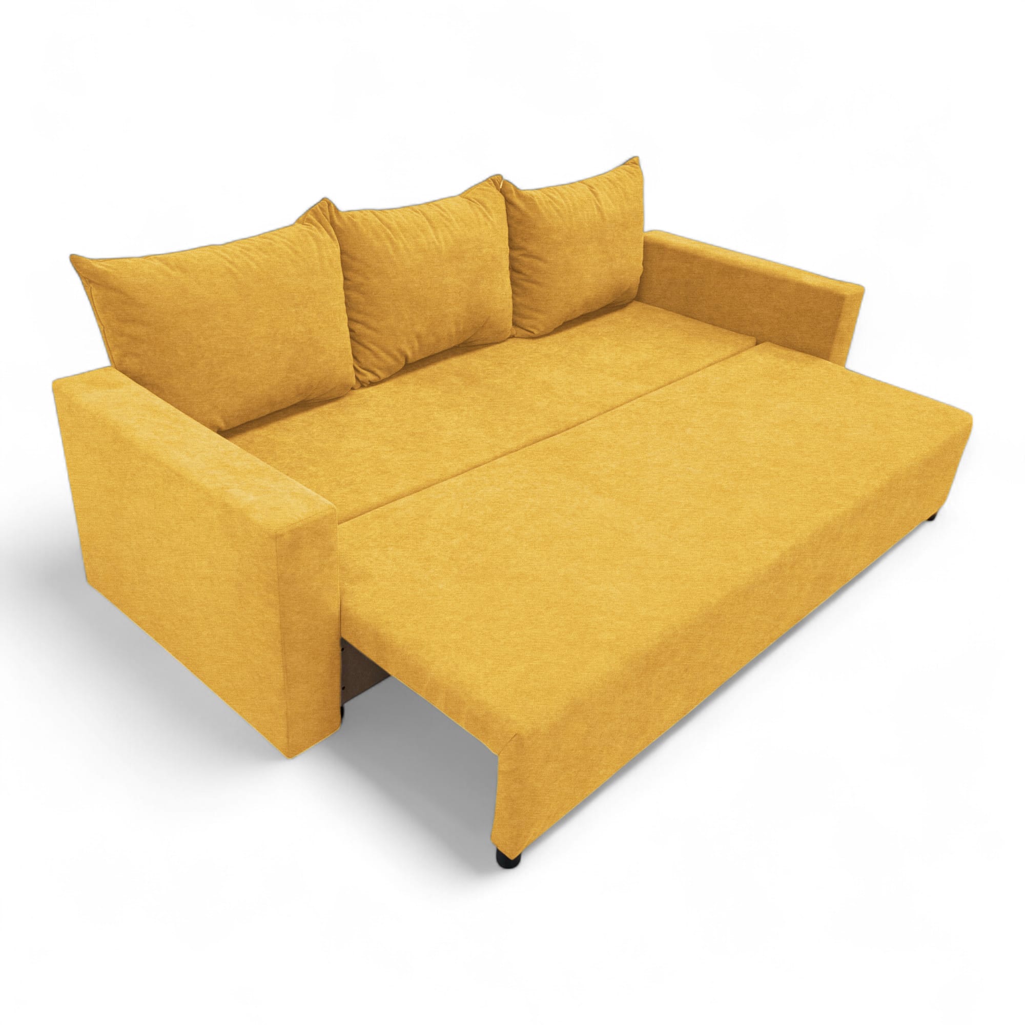 Classic sofa bed with linen box Yellow — photo 19
