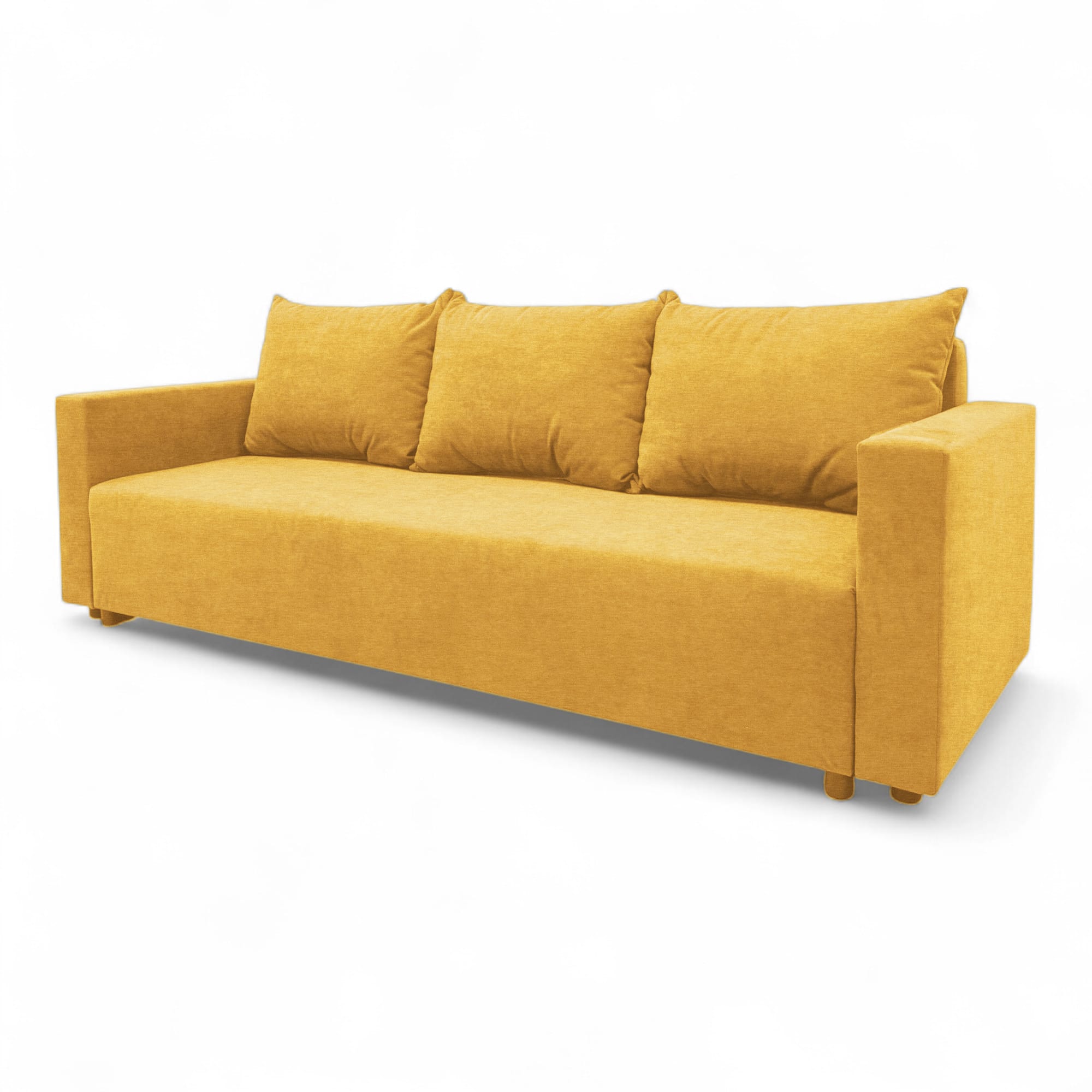 Classic sofa bed with linen box Yellow — photo 10
